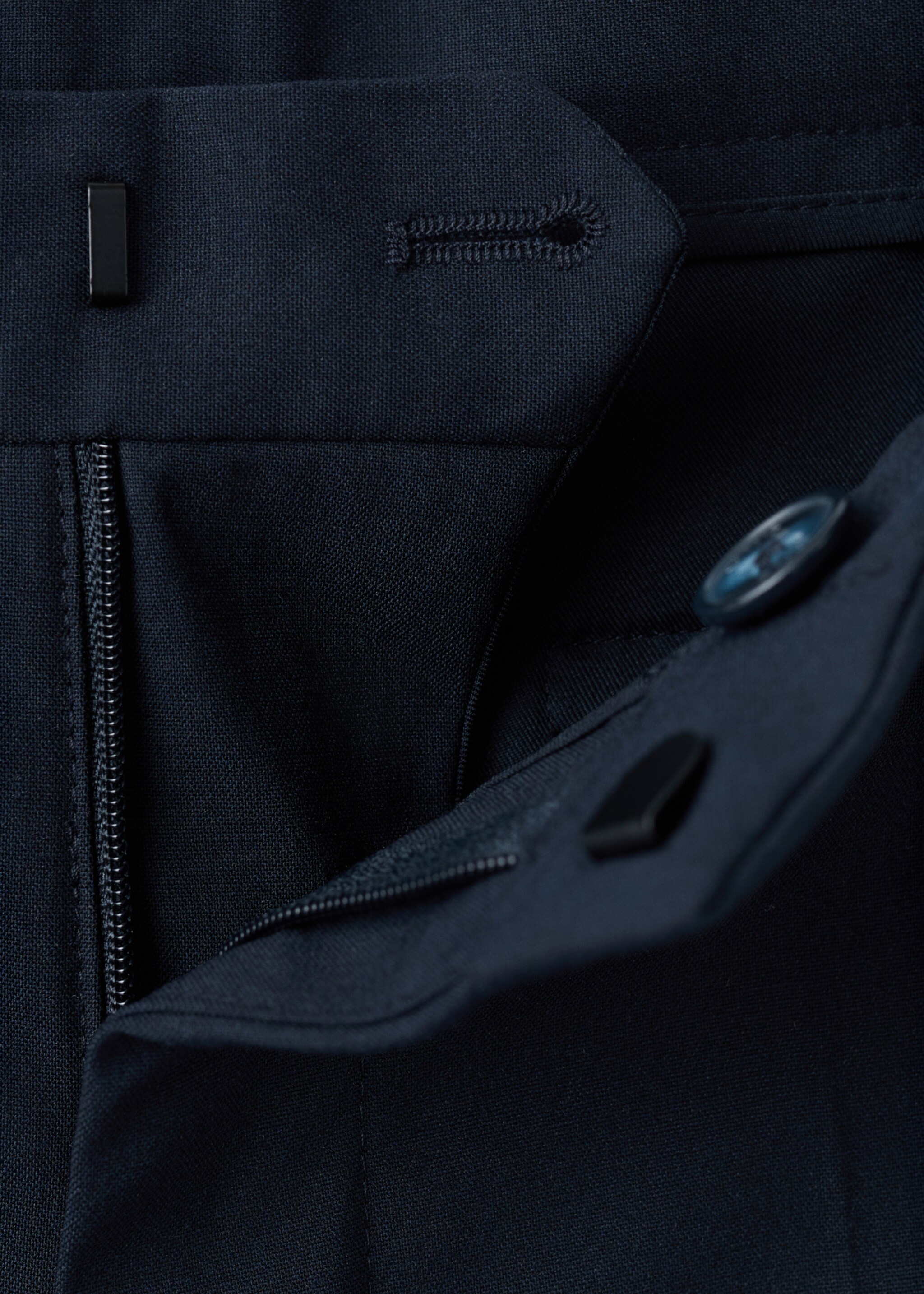 Straight suit trousers - Details of the article 0, Navy. Ref: 17026329-00.