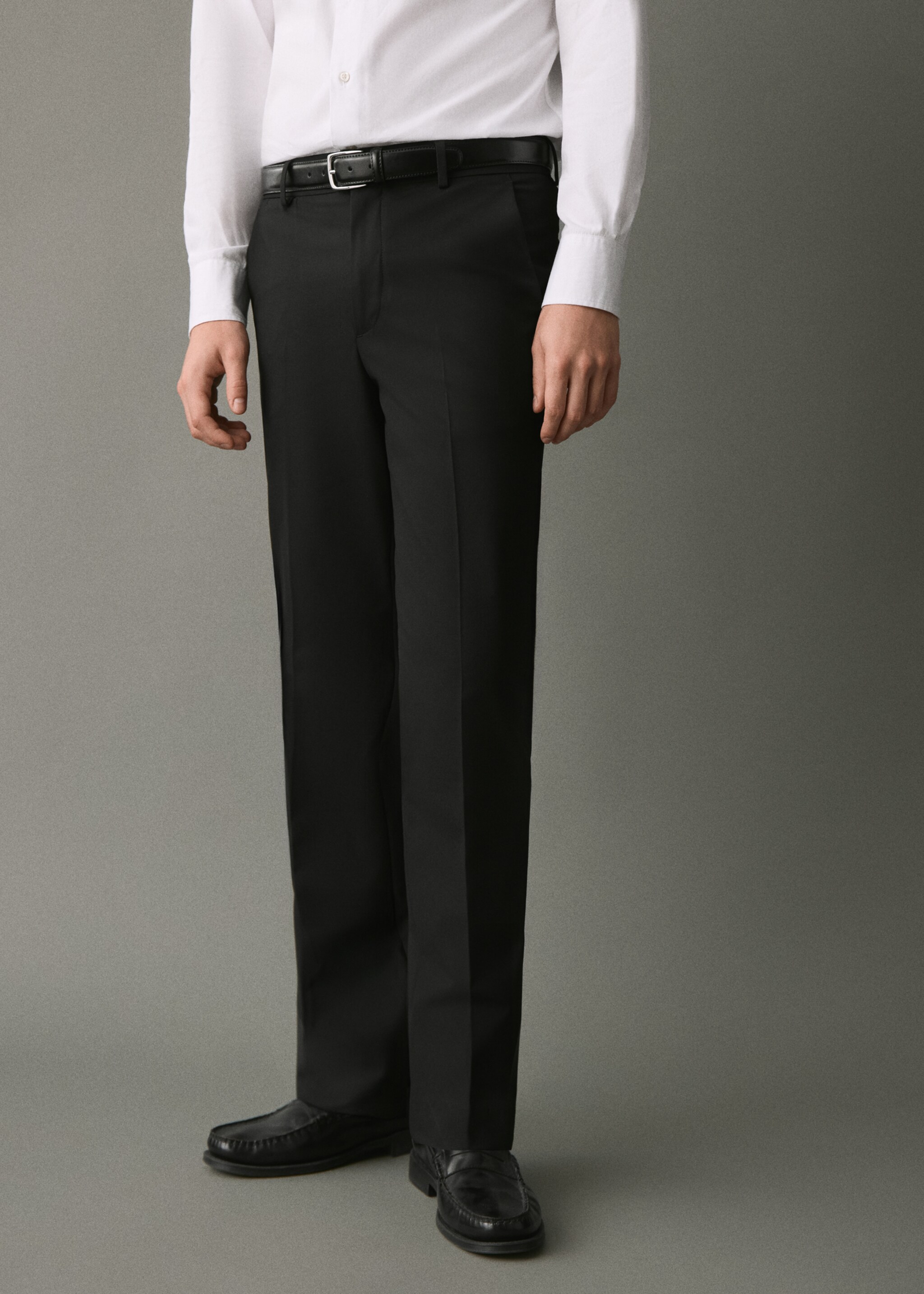 Straight suit trousers - Medium plane, Black. Ref: 17026330-00.