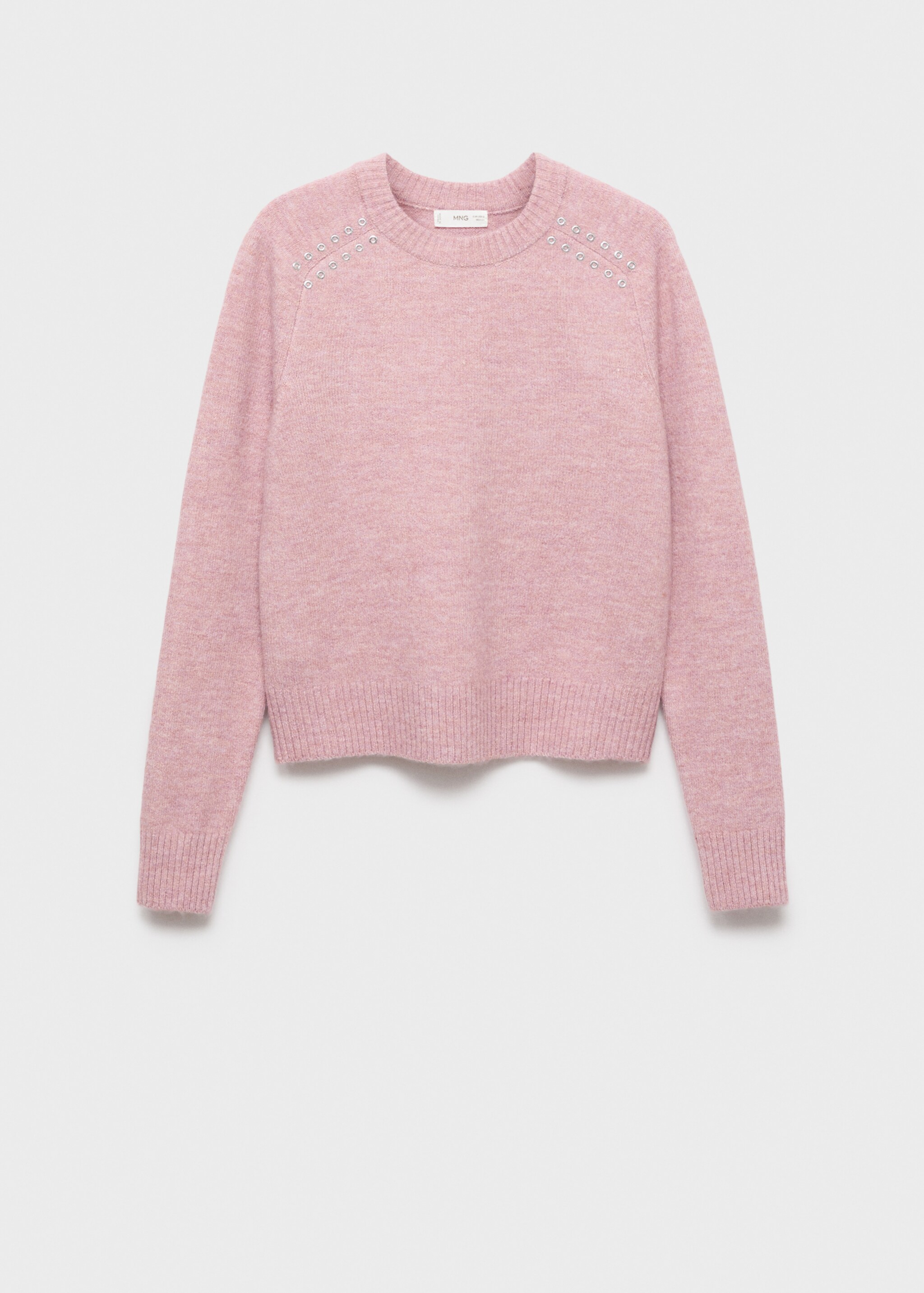 Studded knitted sweater - Article without model, Pastel Pink. Ref: 17026334-00.
