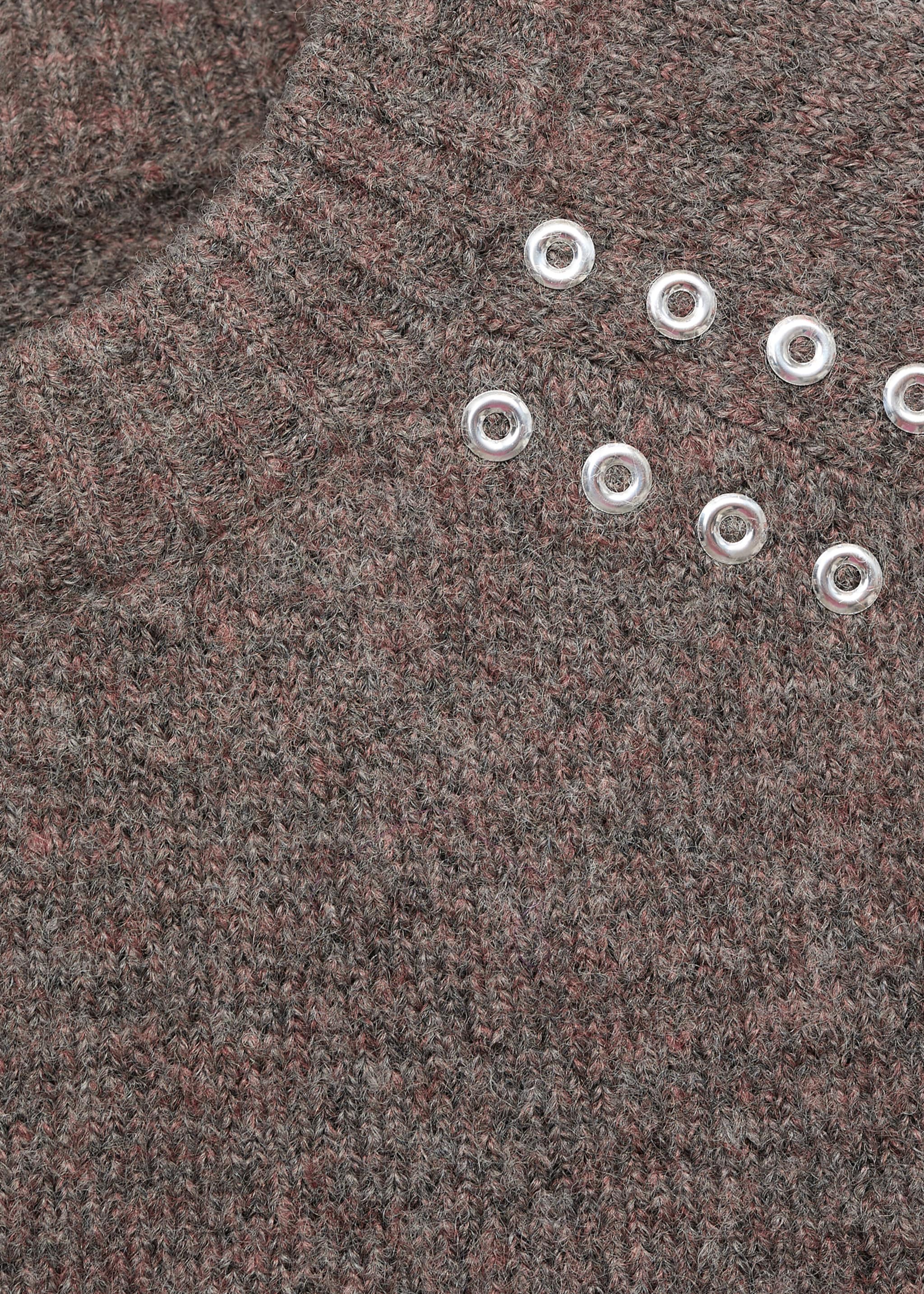 Studded knitted sweater - Details of the article 8, Brown. Ref: 17026335-00.
