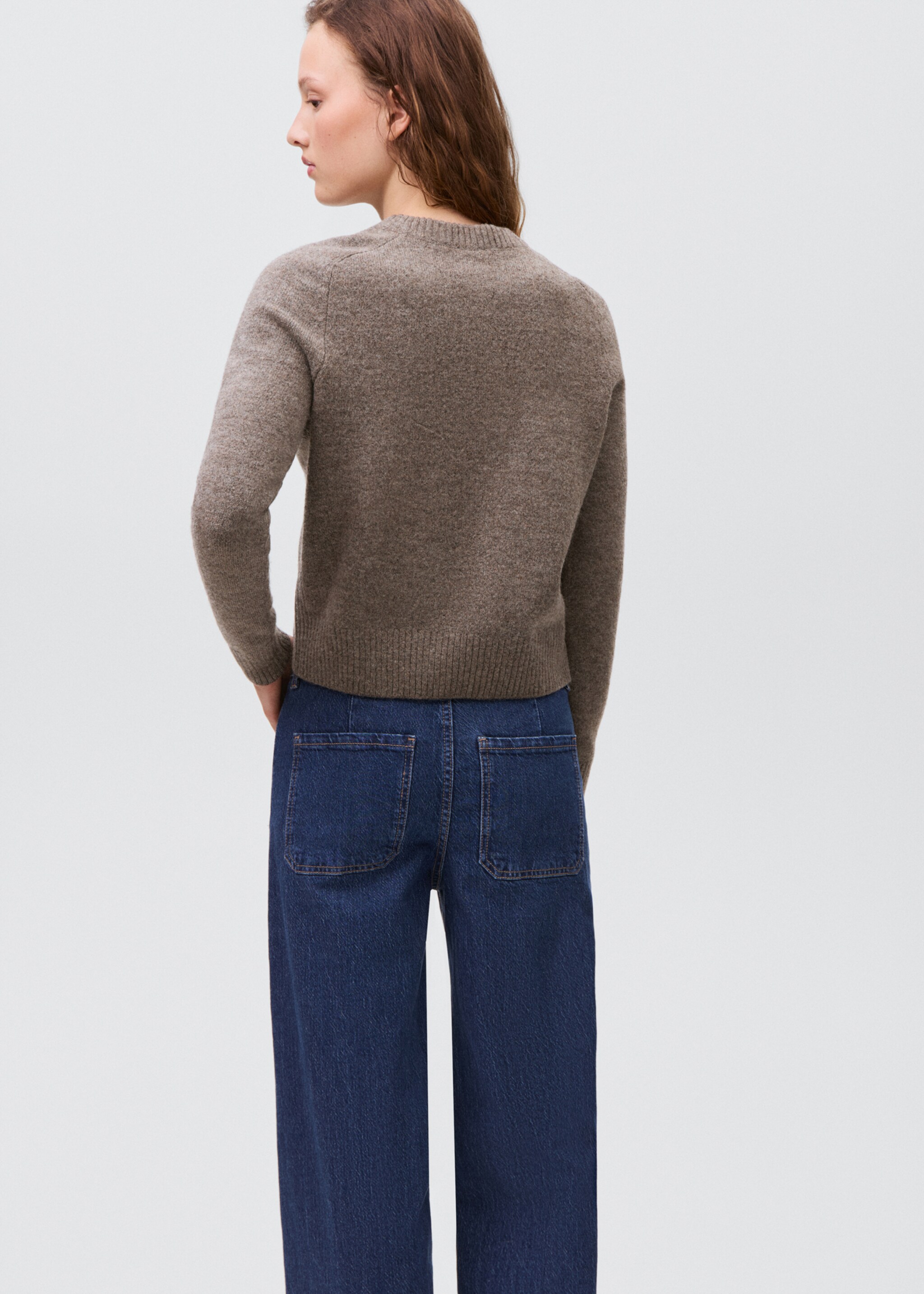 Studded knitted sweater - Reverse of the article, Brown. Ref: 17026335-00.