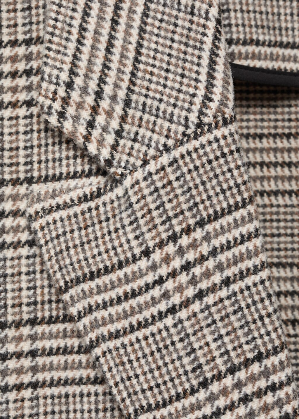 Check wool-blend coat
