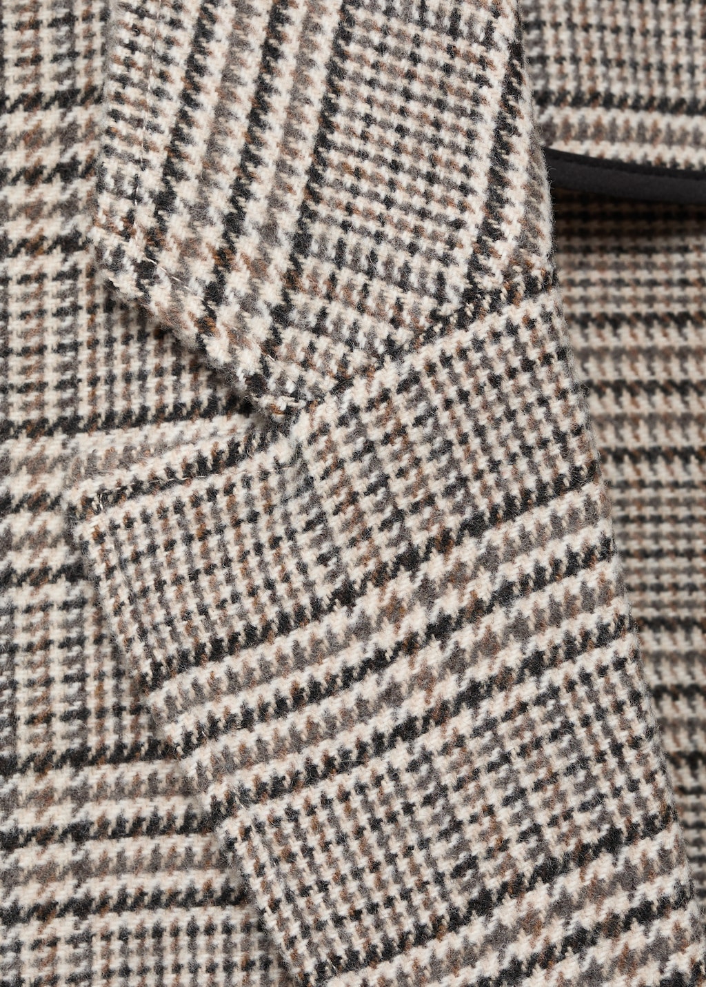 Check wool-blend coat