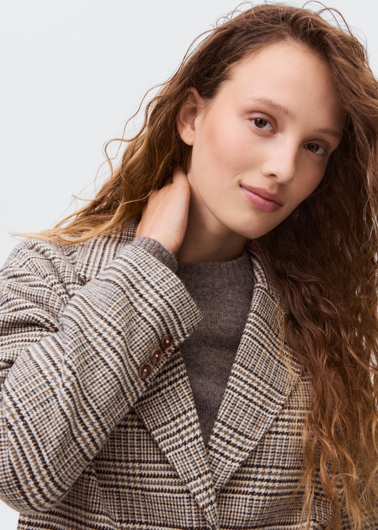 Houndstooth wool-blend coat - Details of the article 1