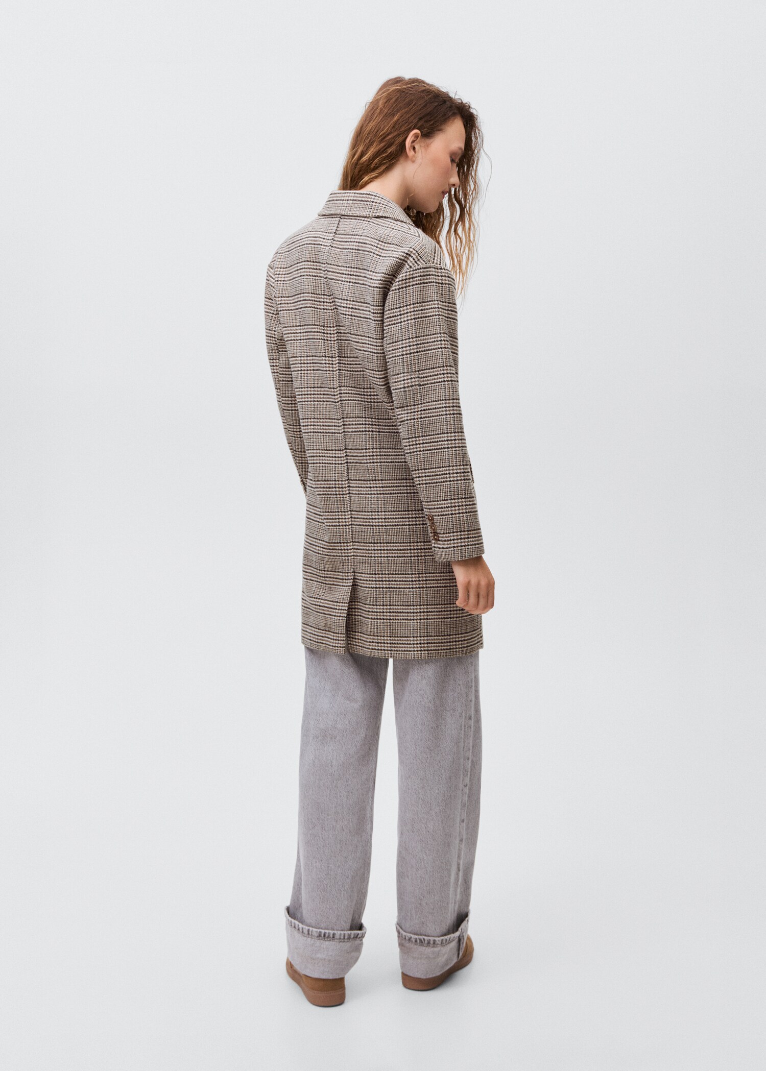 Houndstooth wool-blend coat - Reverse of the article