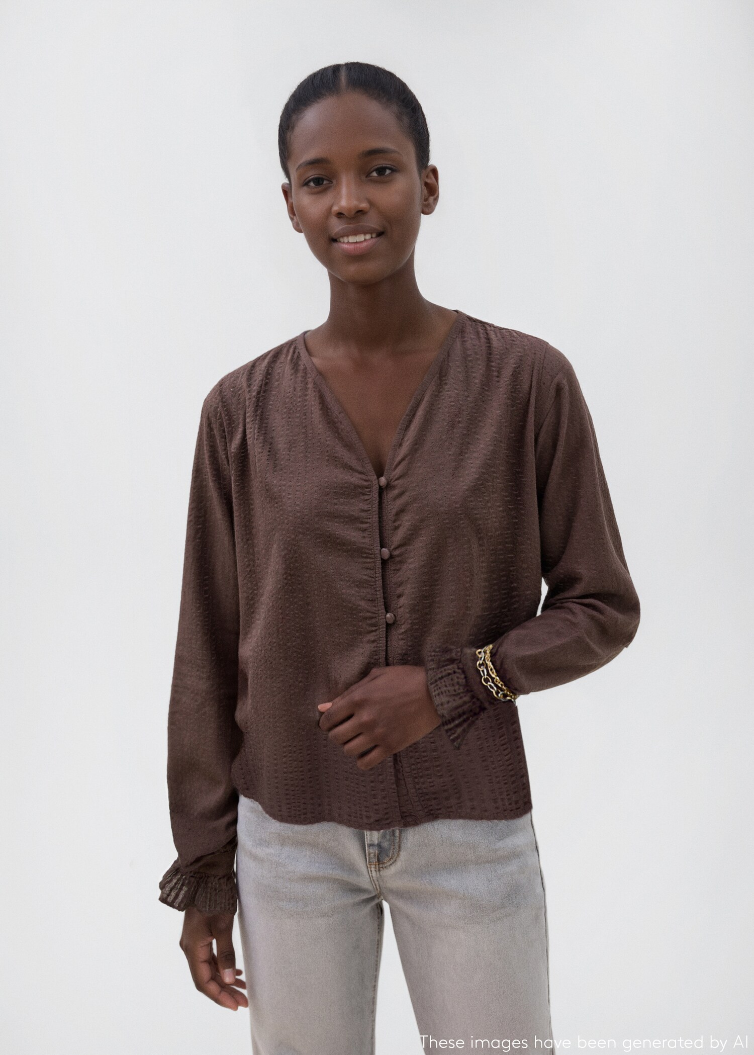 Blouse manches froncées - Plan moyen