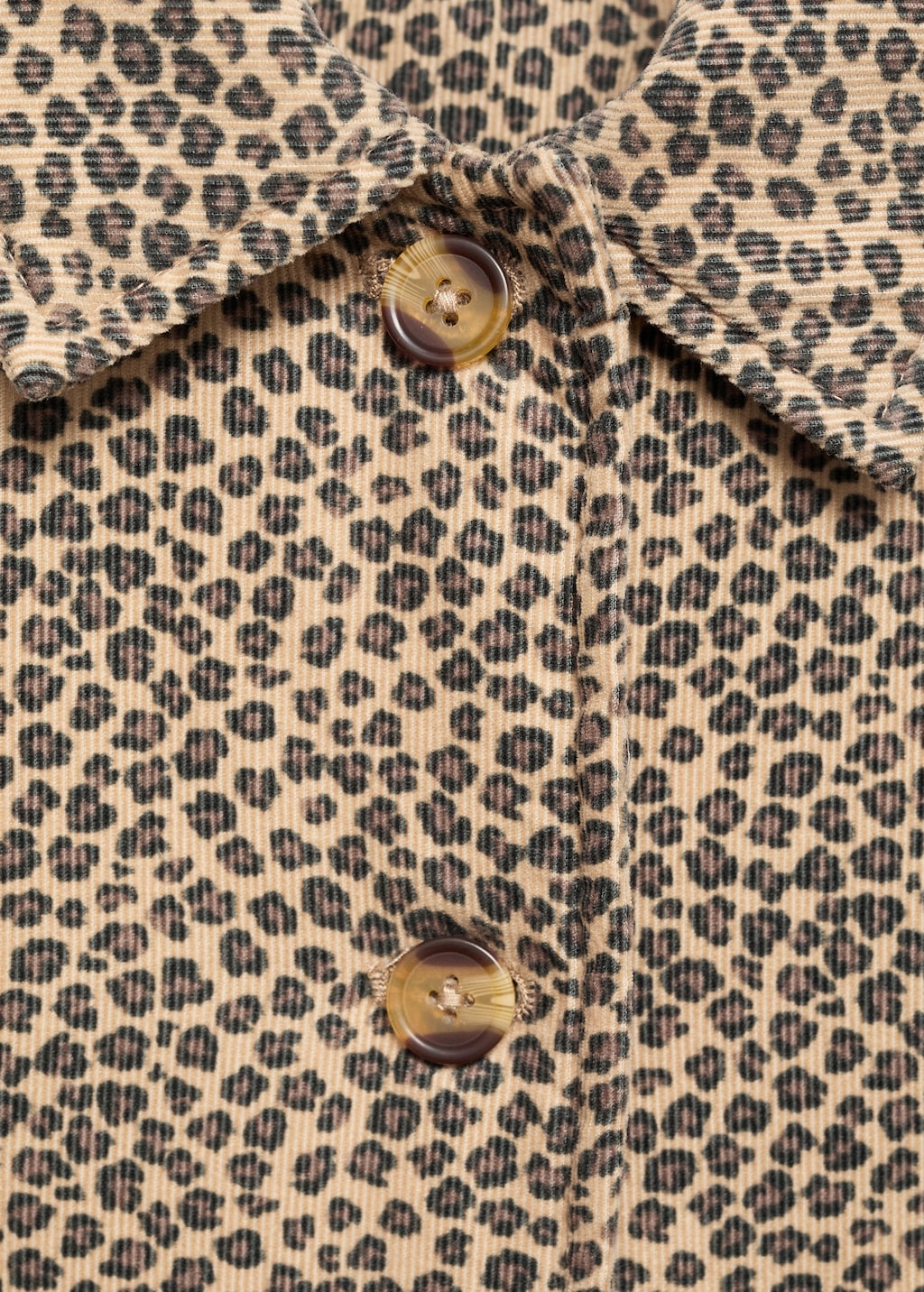 Leopard-print corduroy coat