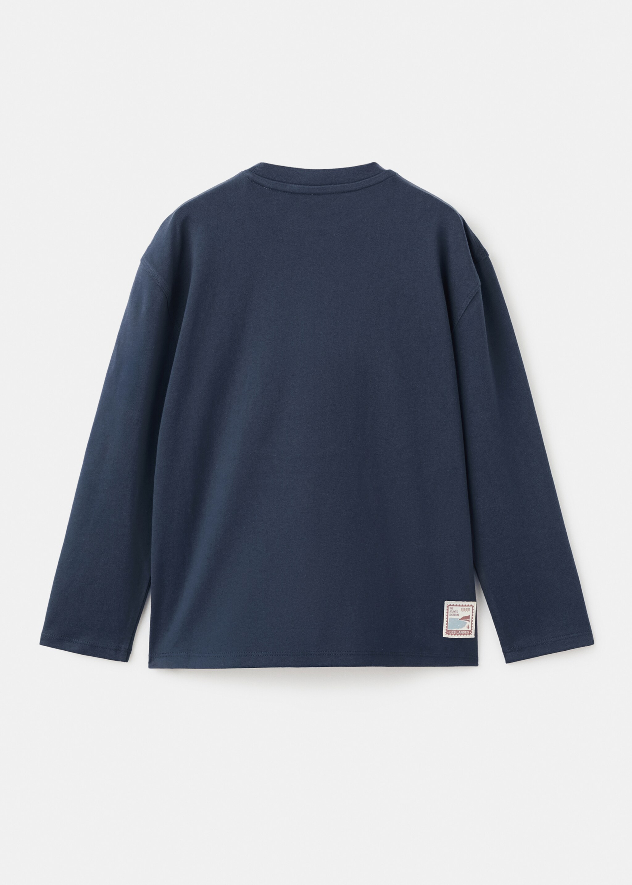 Printed cotton-blend T-shirt - Reverse of the article, Navy. Ref: 17026341-00.