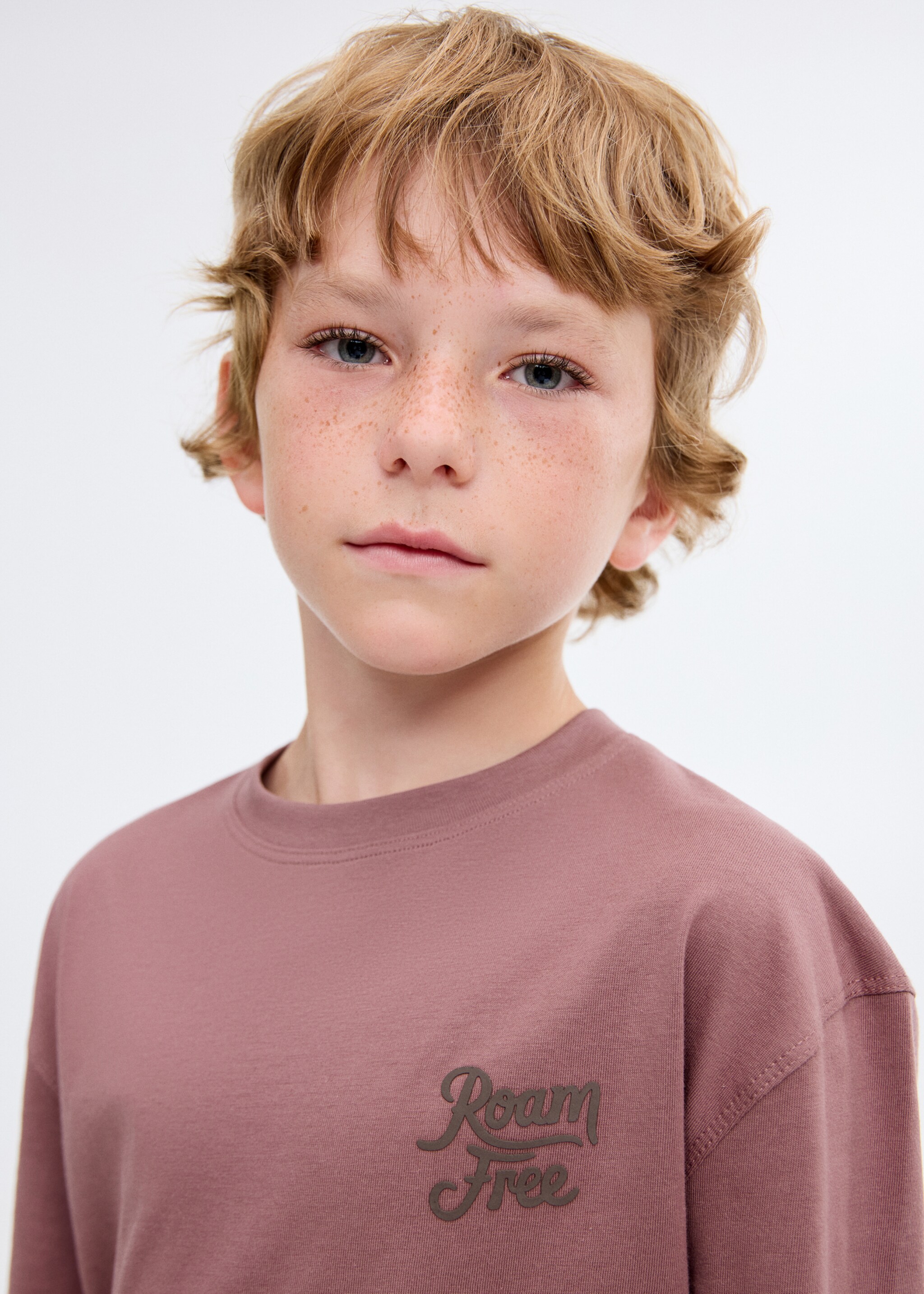 Printed cotton-blend T-shirt - Details of the article 1, Cherry. Ref: 17026342-00.
