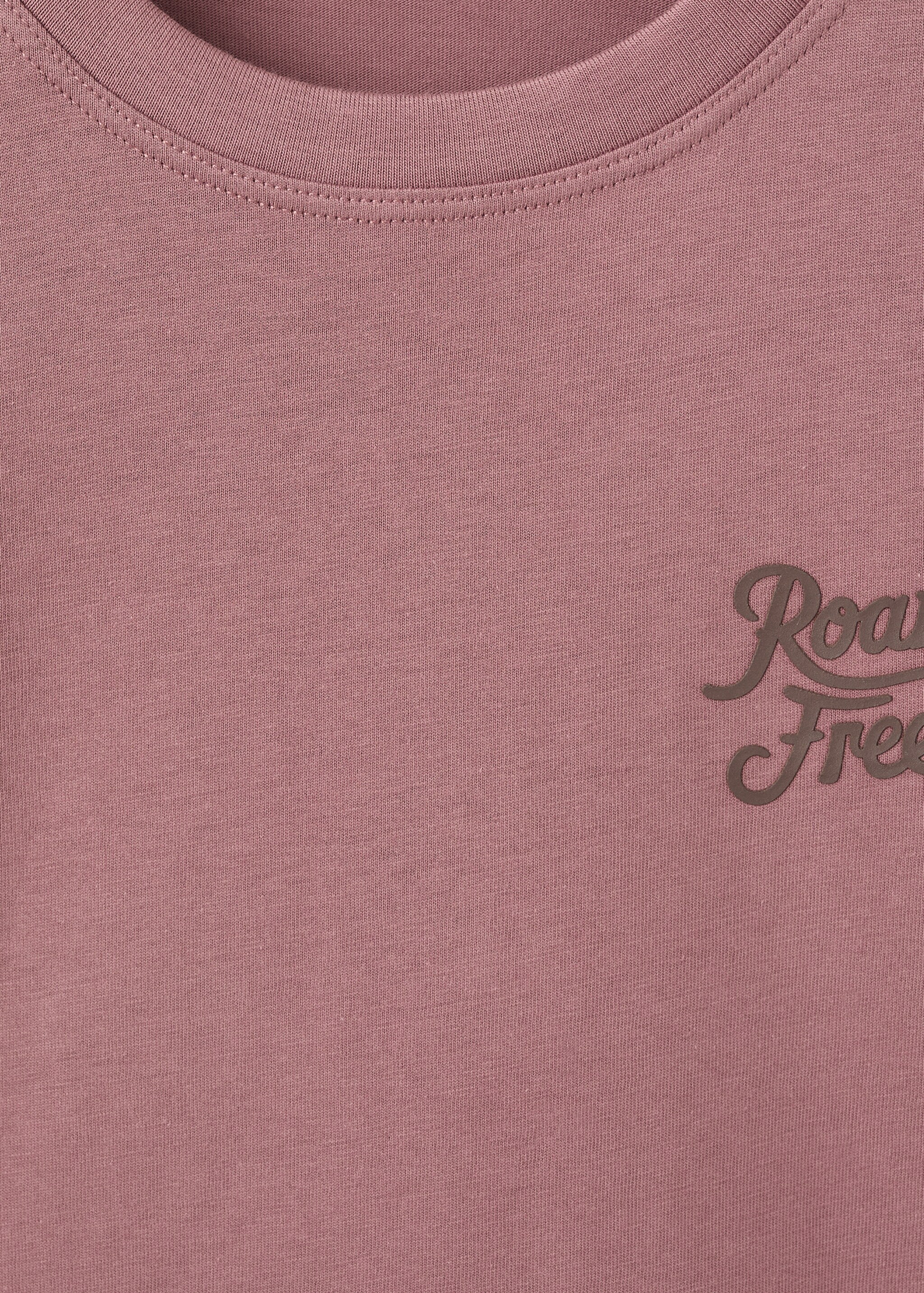 Printed cotton-blend T-shirt - Details of the article 8, Cherry. Ref: 17026342-00.