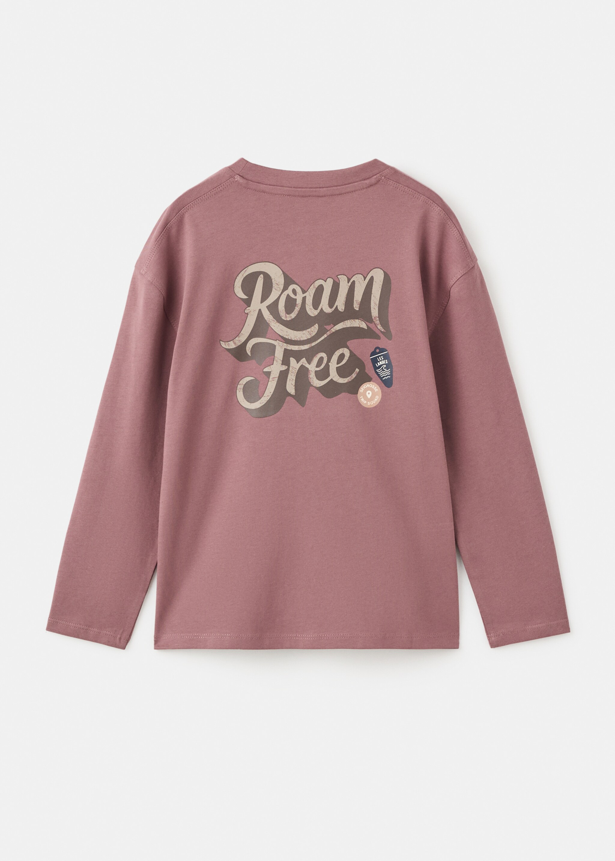 Printed cotton-blend T-shirt - Reverse of the article, Cherry. Ref: 17026342-00.