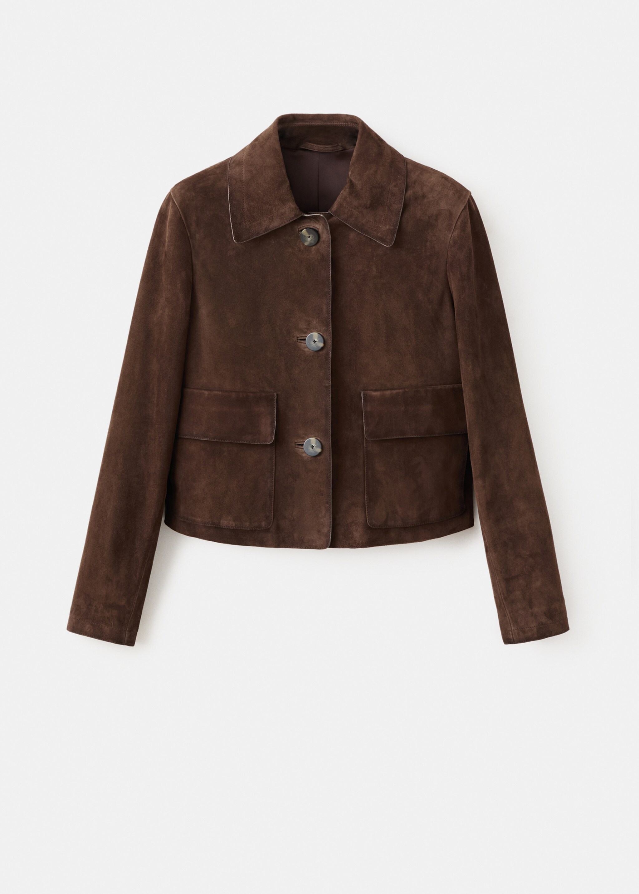 100% leather short jacket - Article without model, Brown. Ref: 17026347-00.