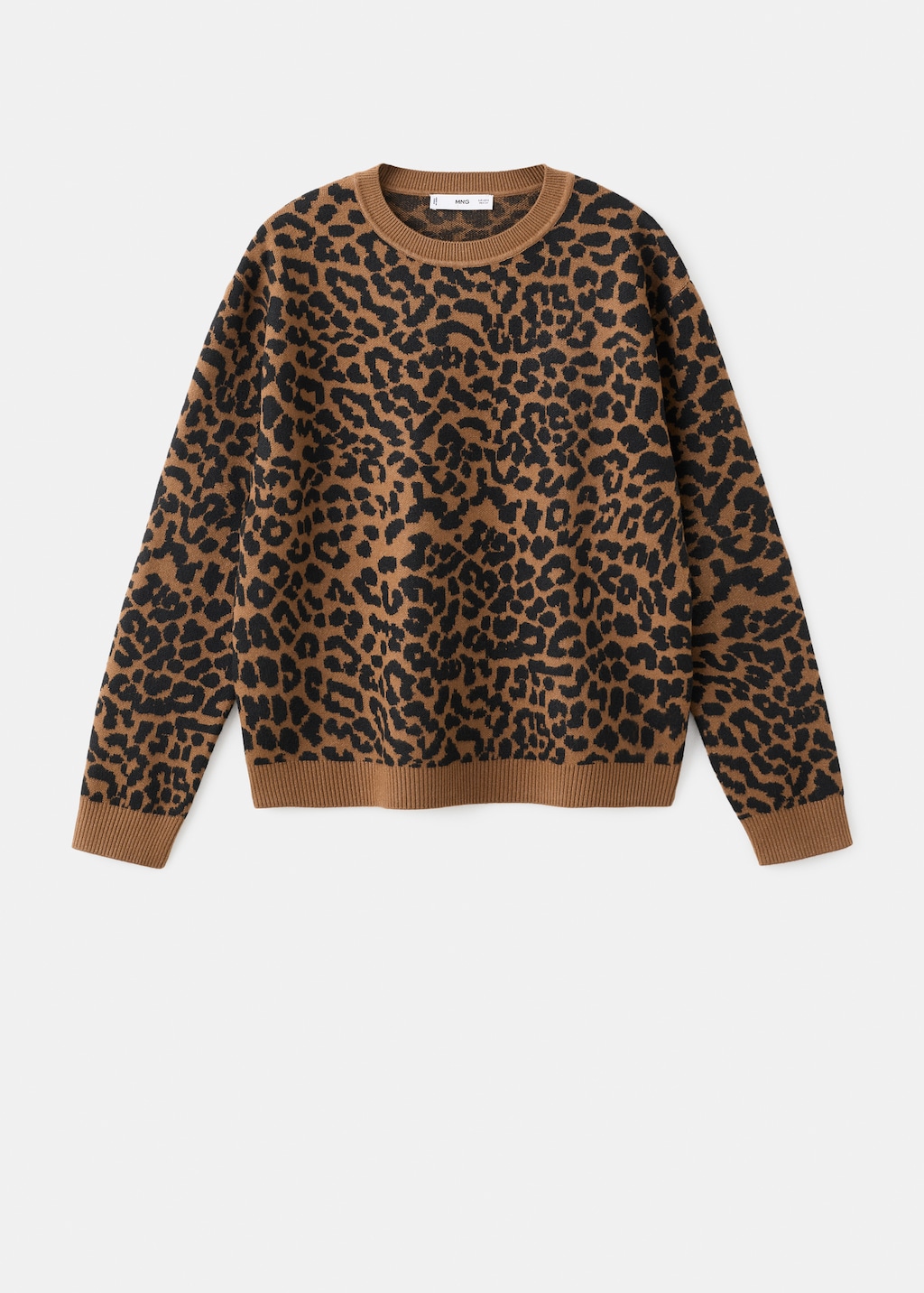 Leopard-print knitted sweater