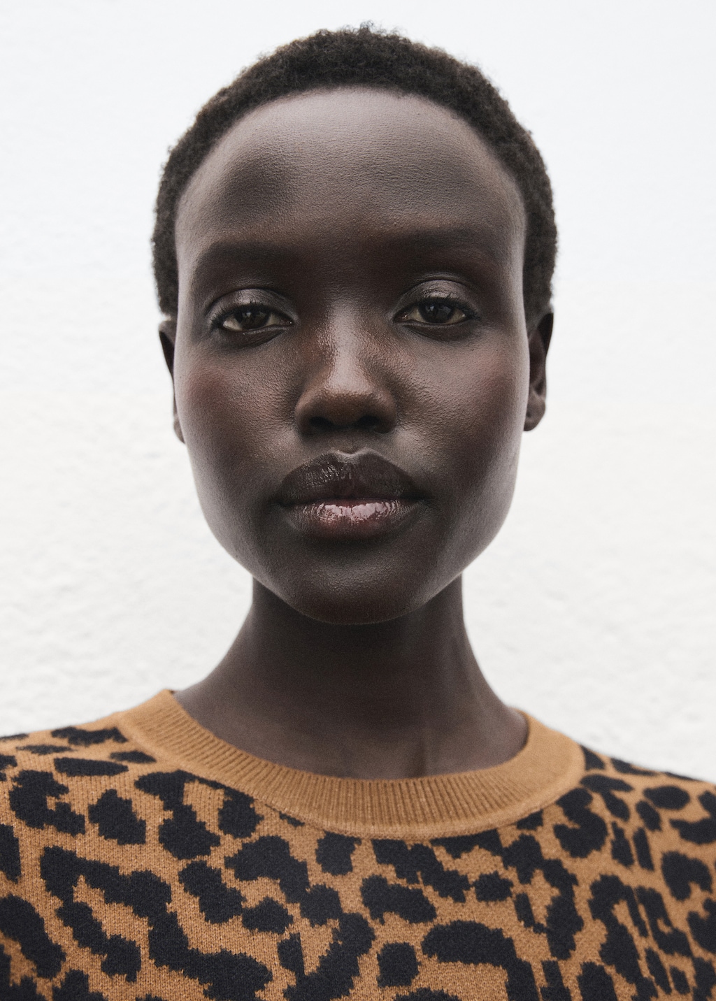 Leopard-print knitted sweater