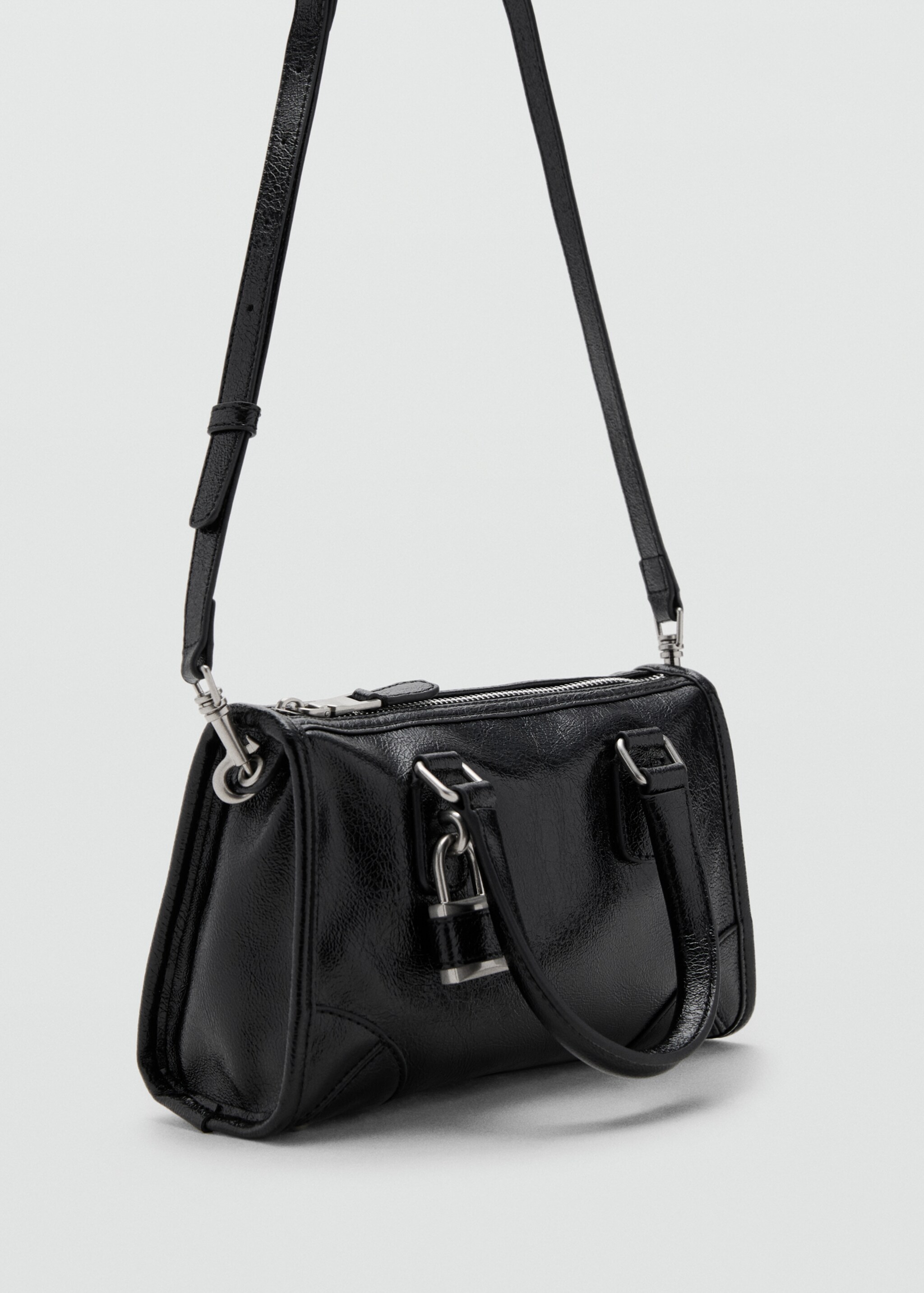 Mini rectangular handbag with handles - Medium plane, Black. Ref: 17026354-00.