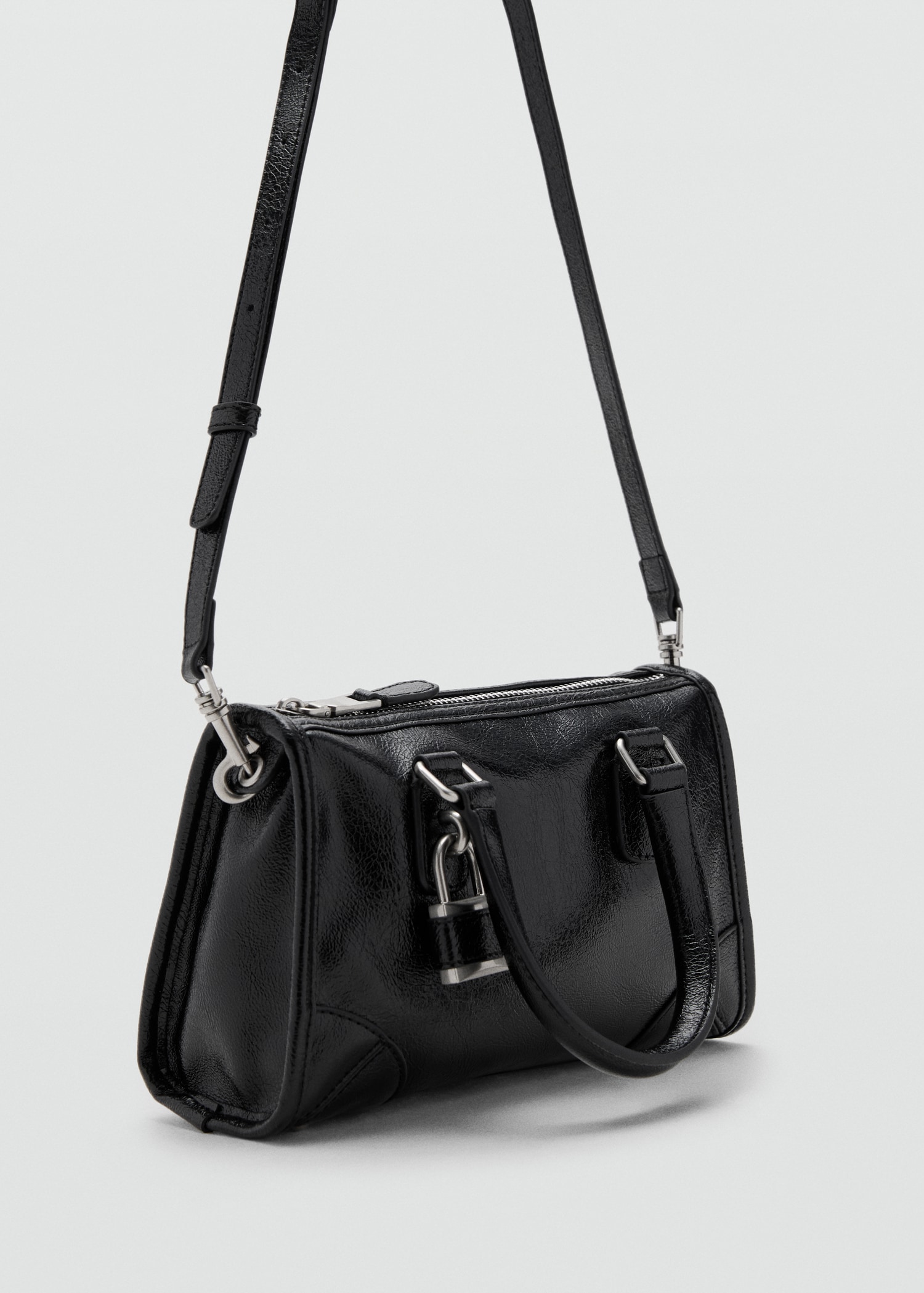 Mini rectangular handbag with handles - Medium plane