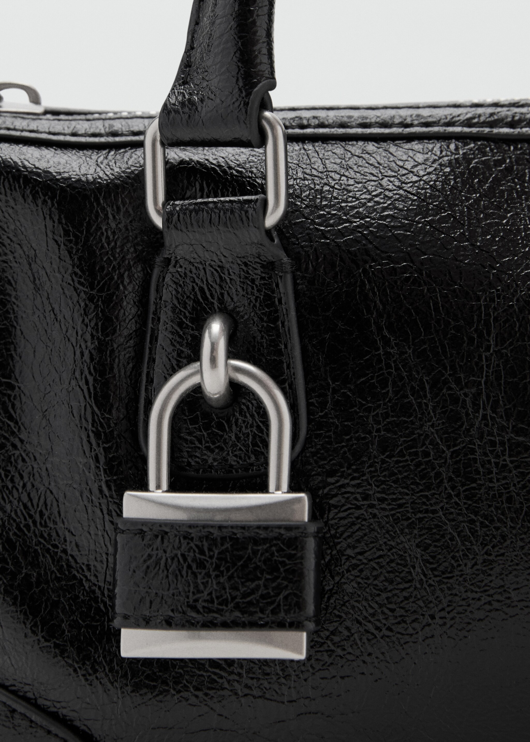 Mini rectangular handbag with handles - Details of the article 1, Black. Ref: 17026354-00.