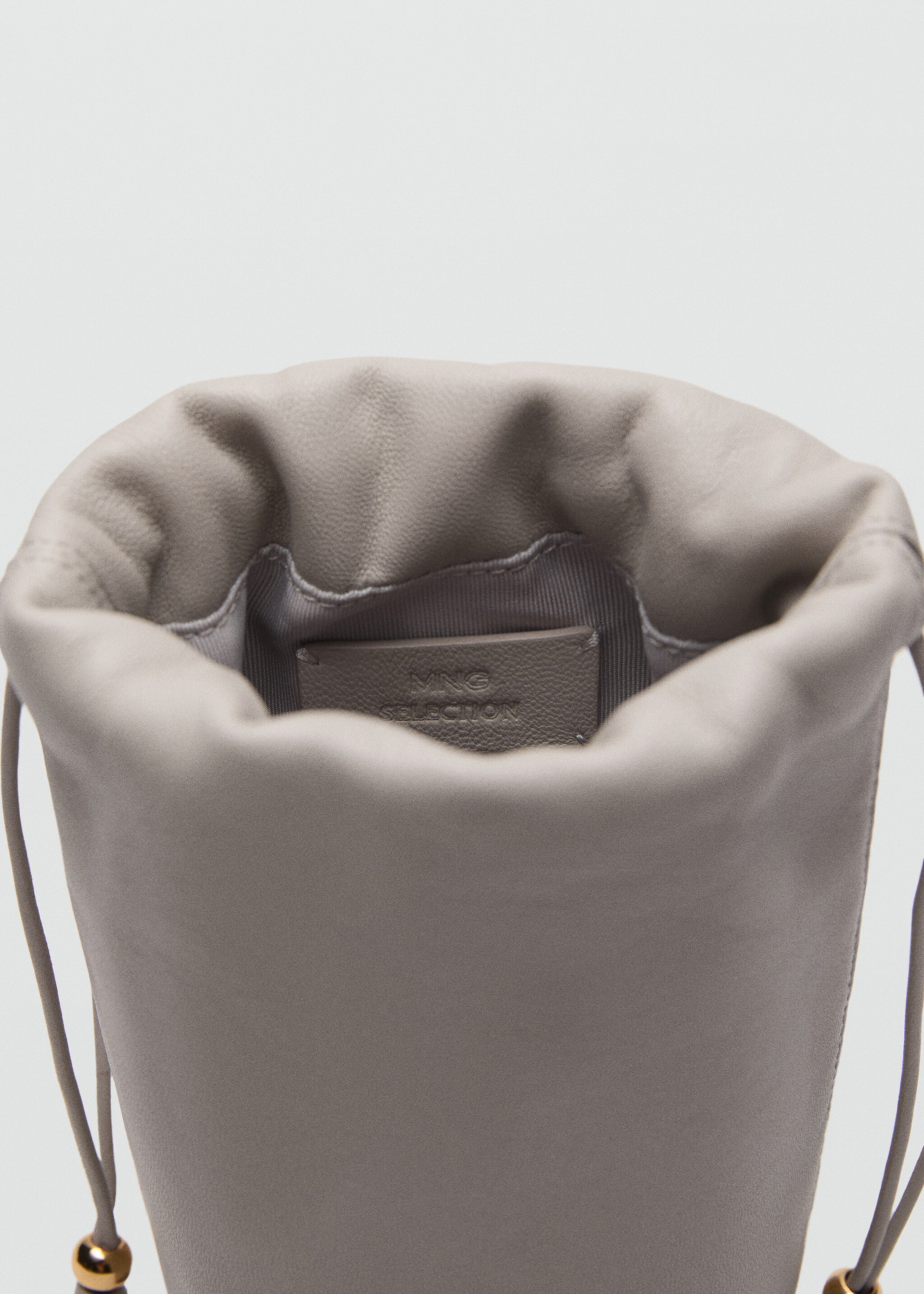 Leather handbag - Details of the article 1, Light/Pastel Grey. Ref: 17026358-00.