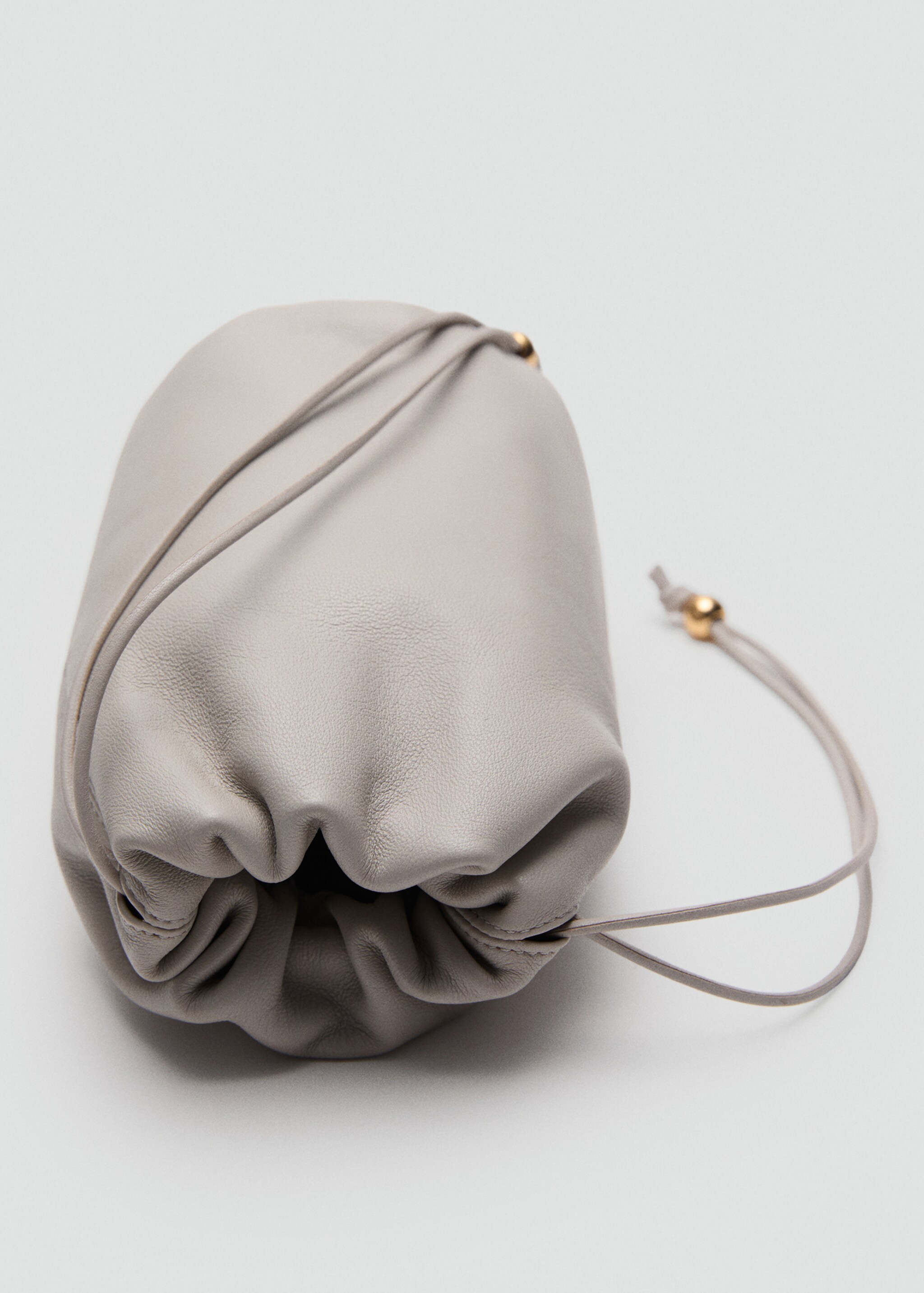 Leather handbag - Details of the article 2, Light/Pastel Grey. Ref: 17026358-00.