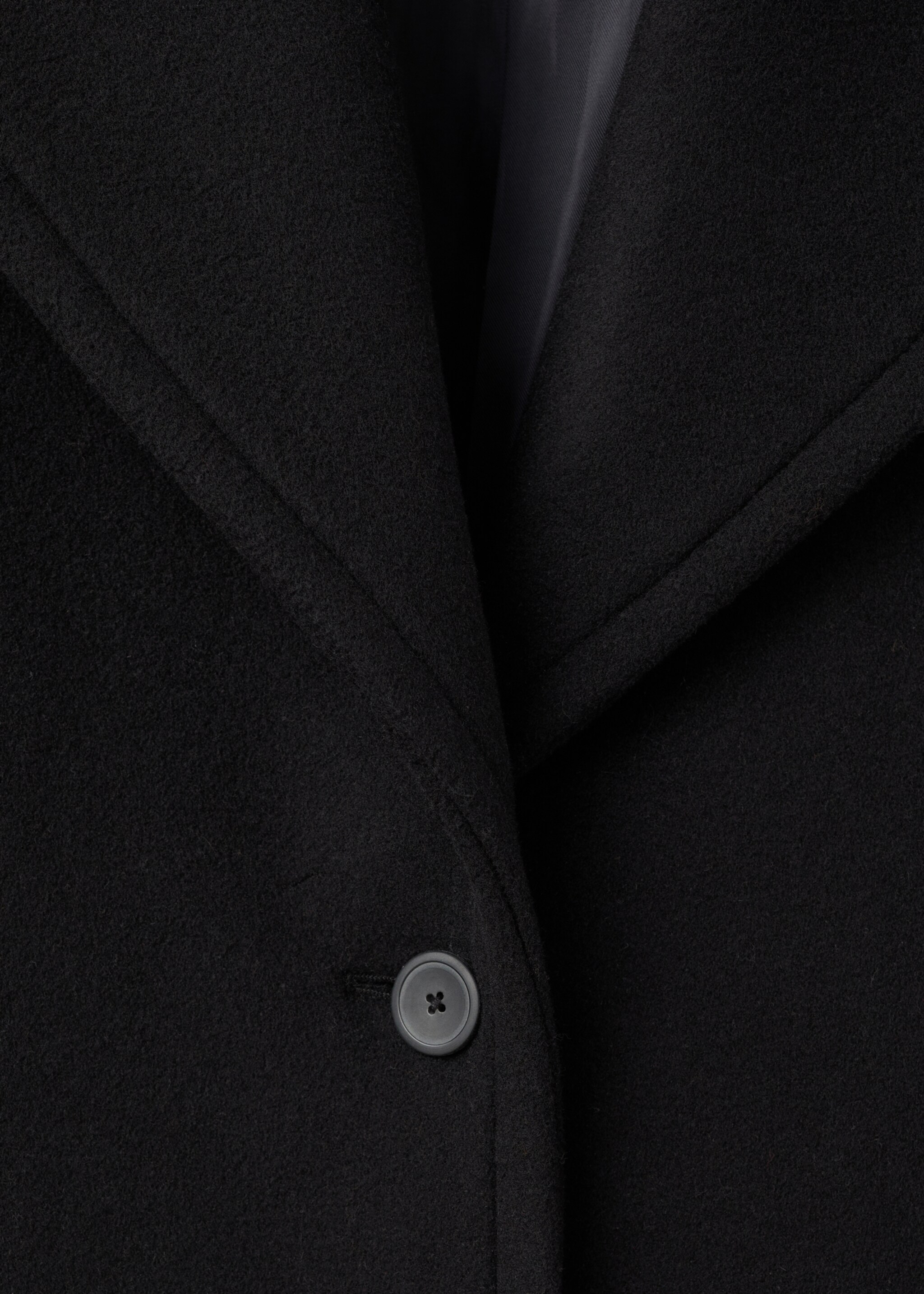 Manteau court en laine oversize - Détail de l'article 8, Noir. Ref: 17026359-00.