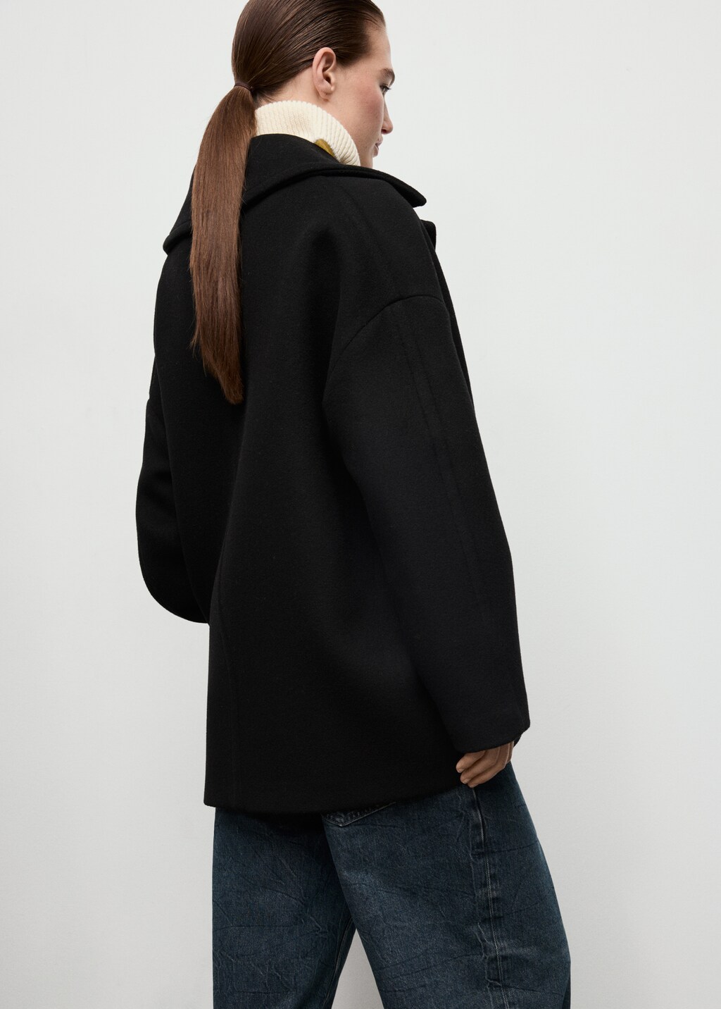Mango Oversized short wool coat