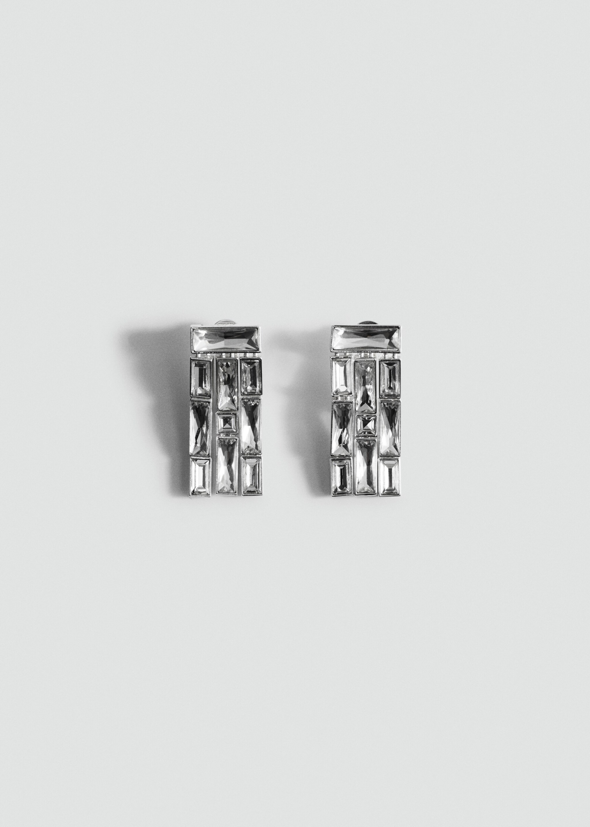 Dangling earrings with crystal strips - Article without model, Silver. Ref: 17026360-00.