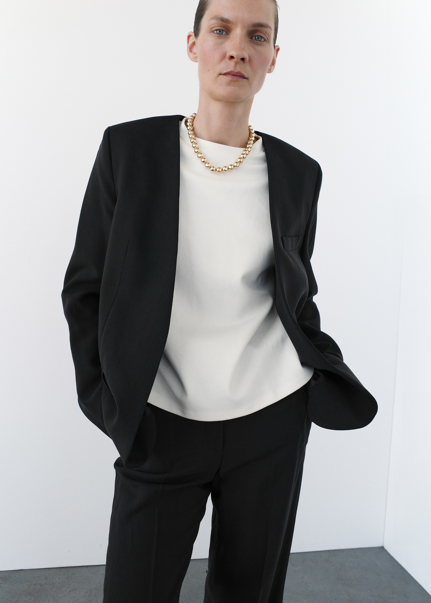 Suit blazer without lapels Women MANGO USA - Main Image