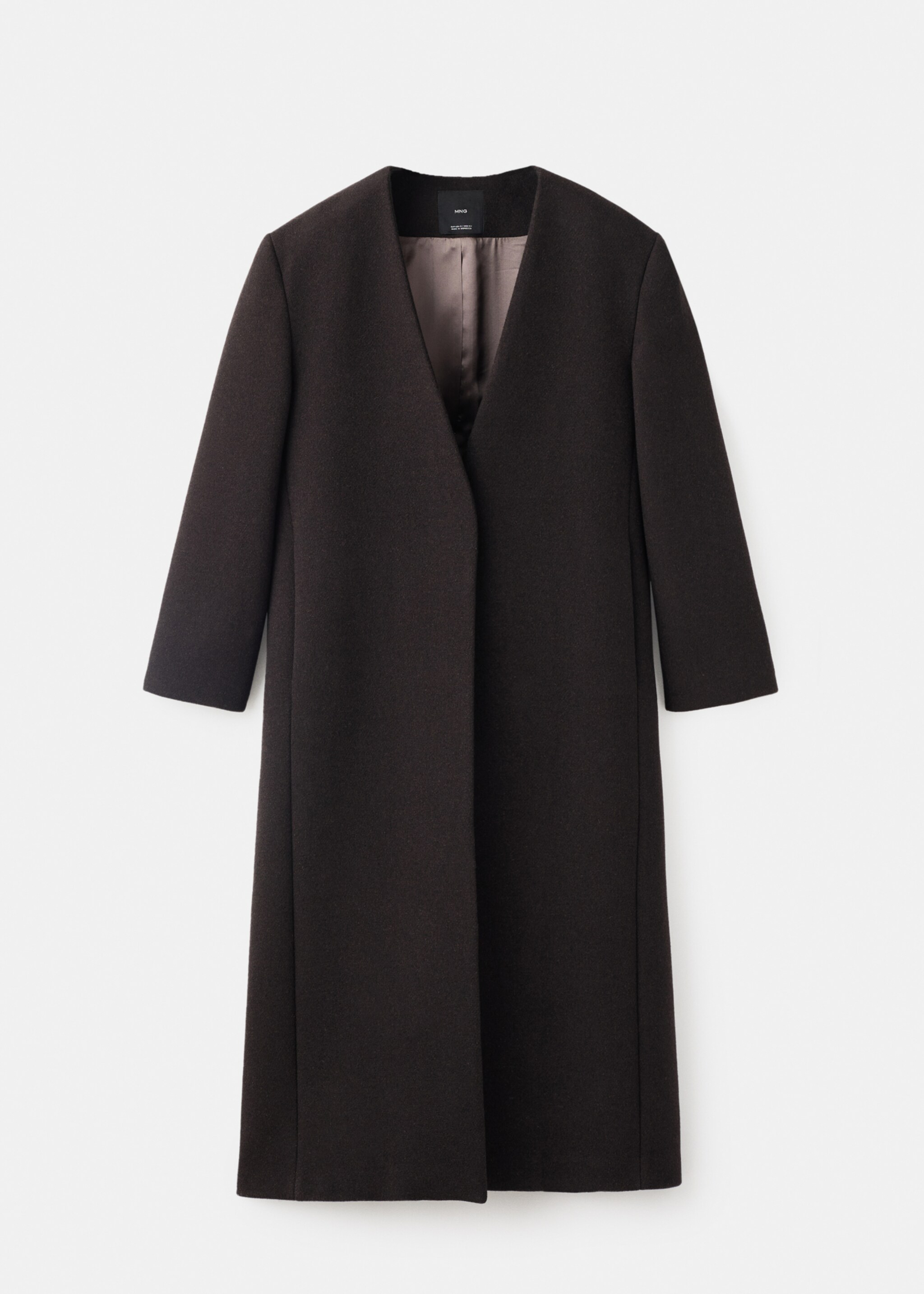 Wool overcoat - Article without model, Chocolate. Ref: 17026362-00.