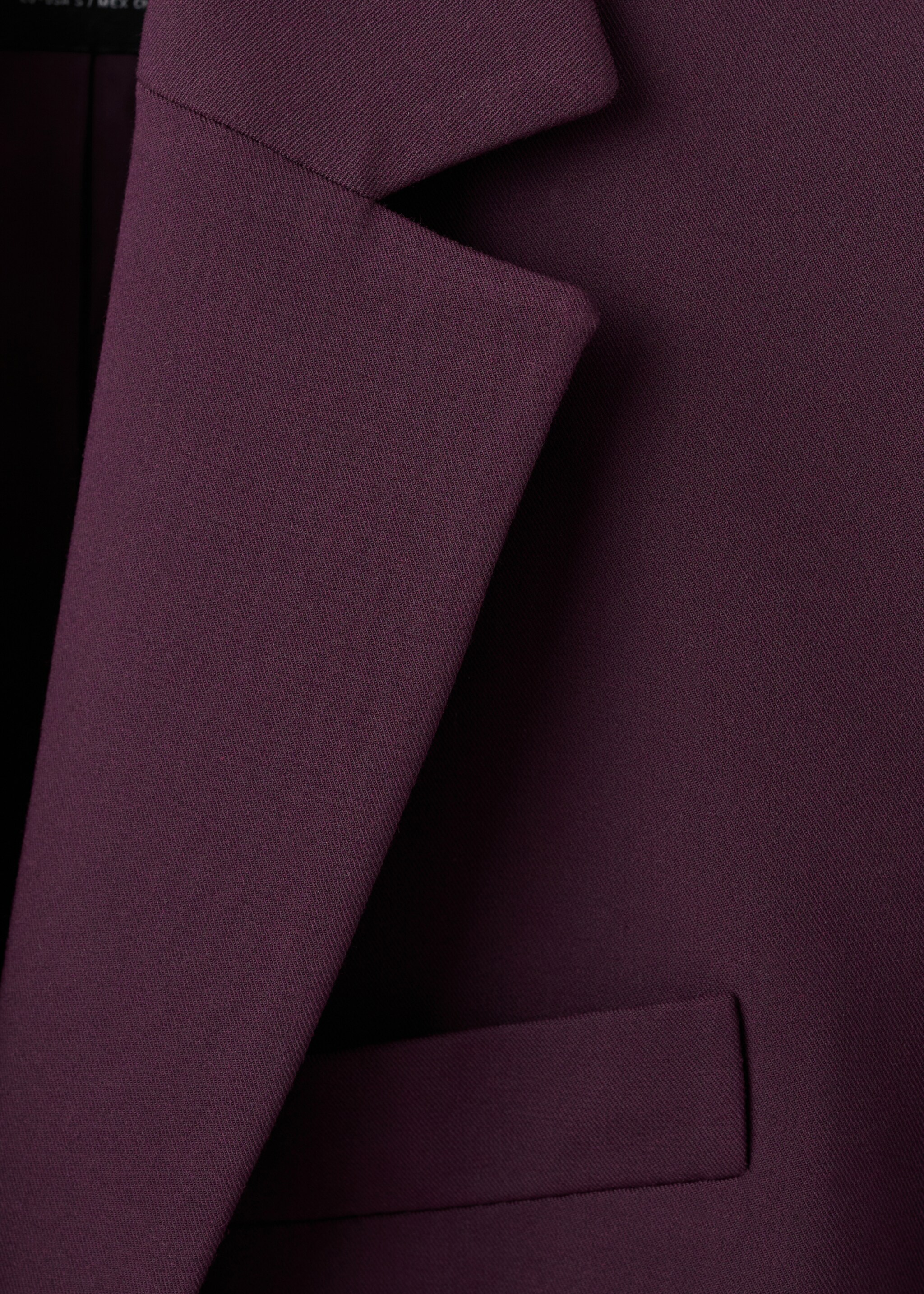 Wool-blend suit jacket - Details of the article 8, Maroon. Ref: 17026363-00.