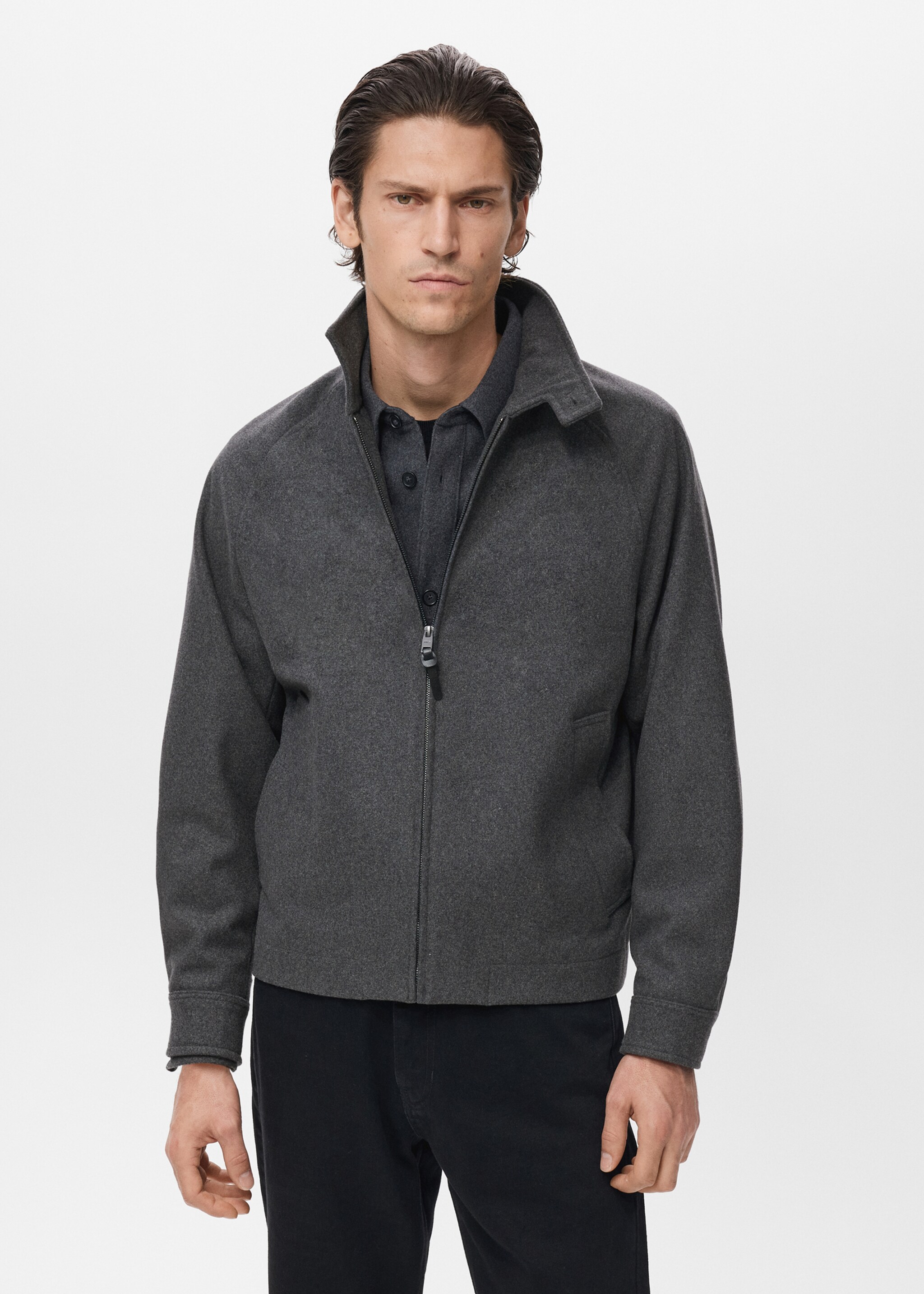 Wood blend jacket - Medium plane, Grey. Ref: 17026723-00.