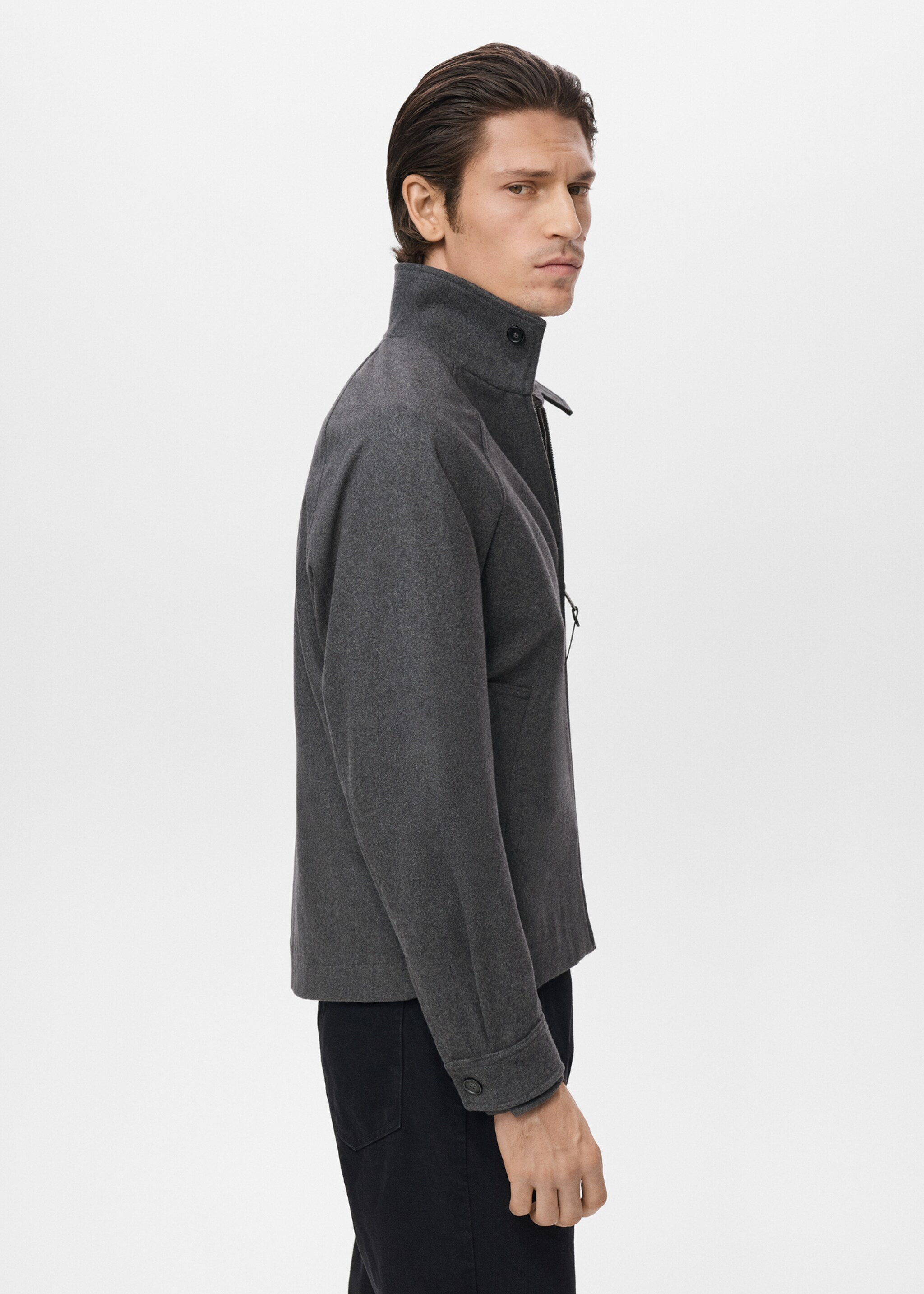 Wood blend jacket - Details of the article 6, Grey. Ref: 17026723-00.