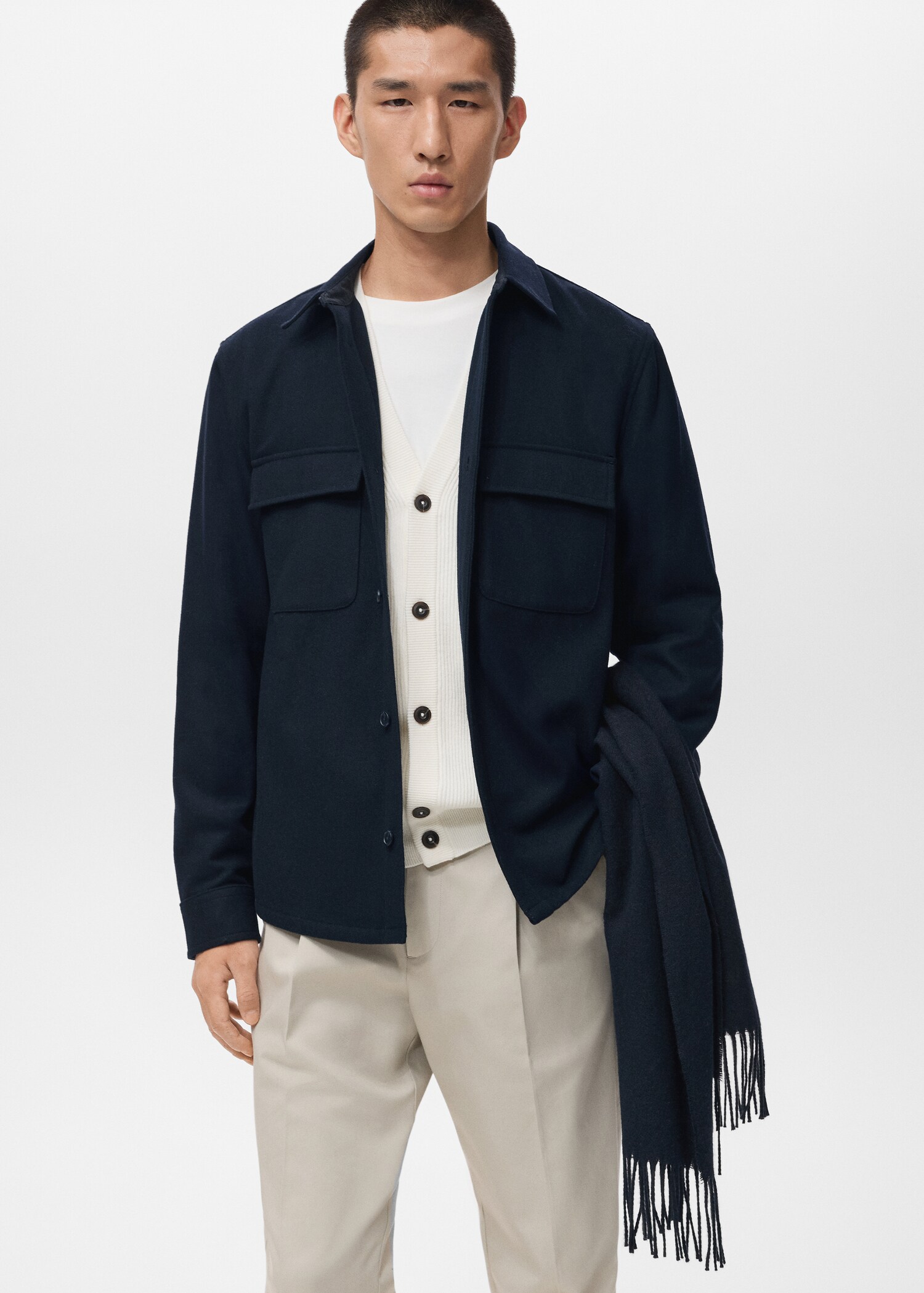 Wool jacket with pockets - Medium plane