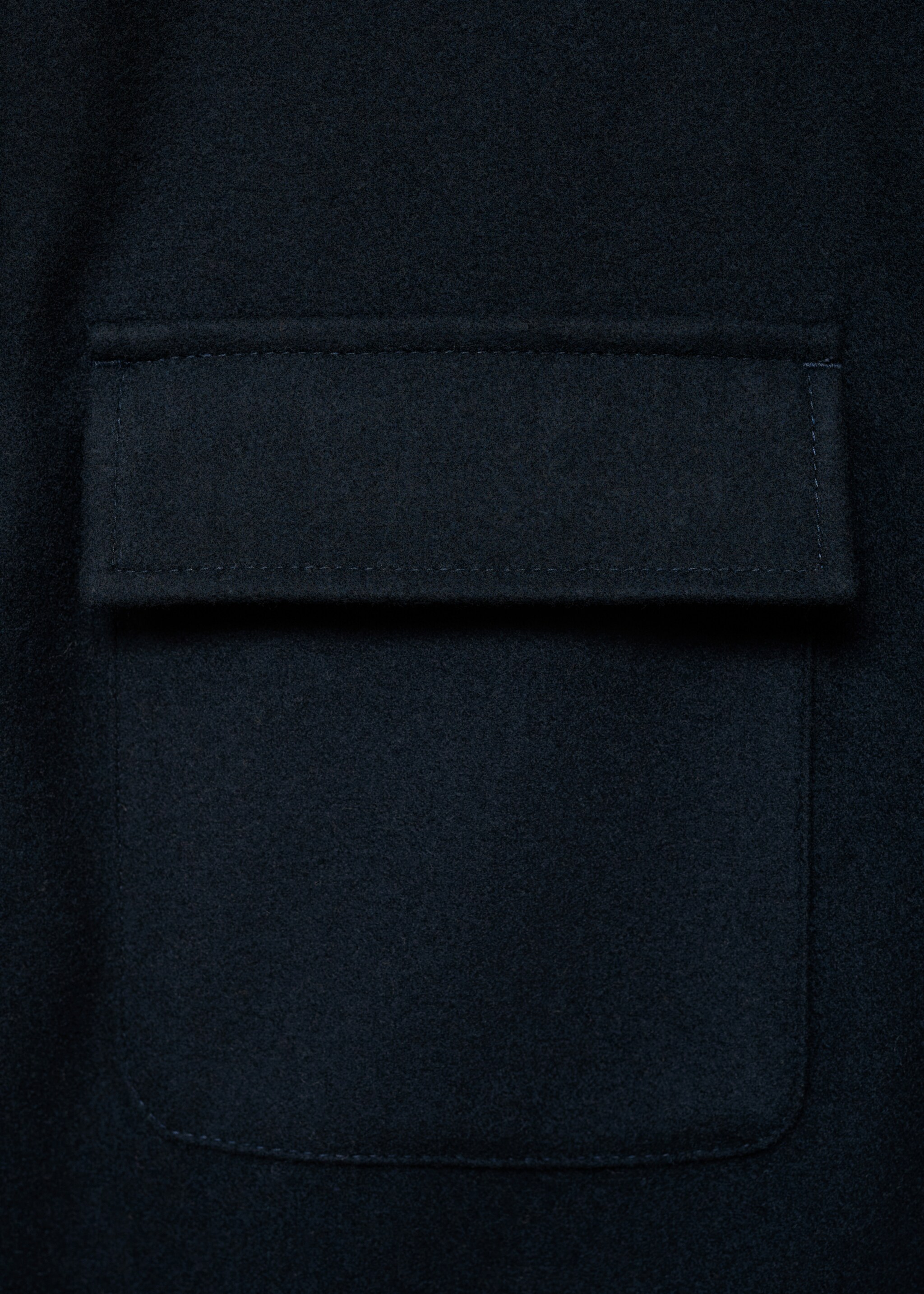 Wool jacket with pockets - Details of the article 0, Dark Navy. Ref: 17026724-00.