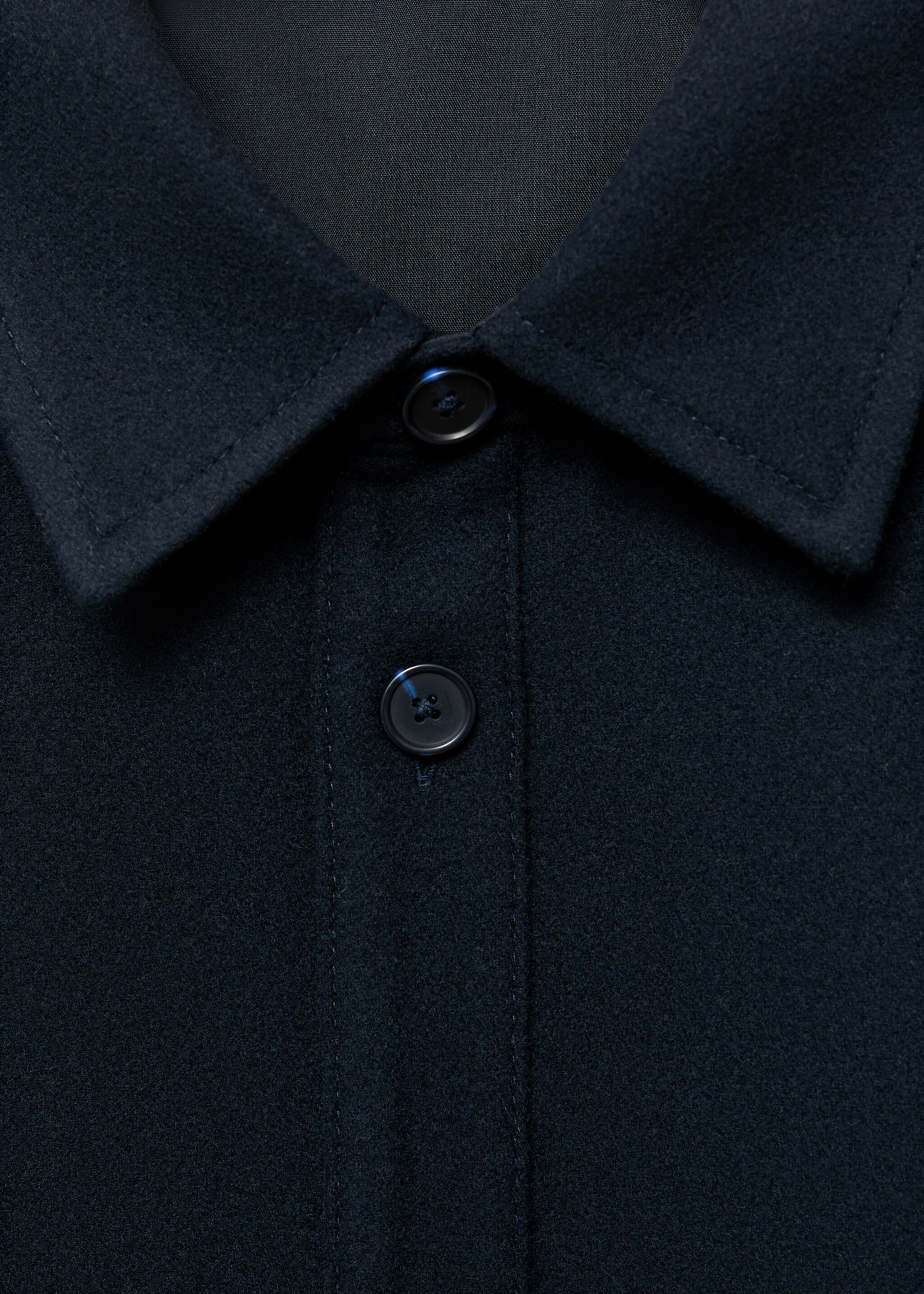 Wool jacket with pockets - Details of the article 8, Dark Navy. Ref: 17026724-00.