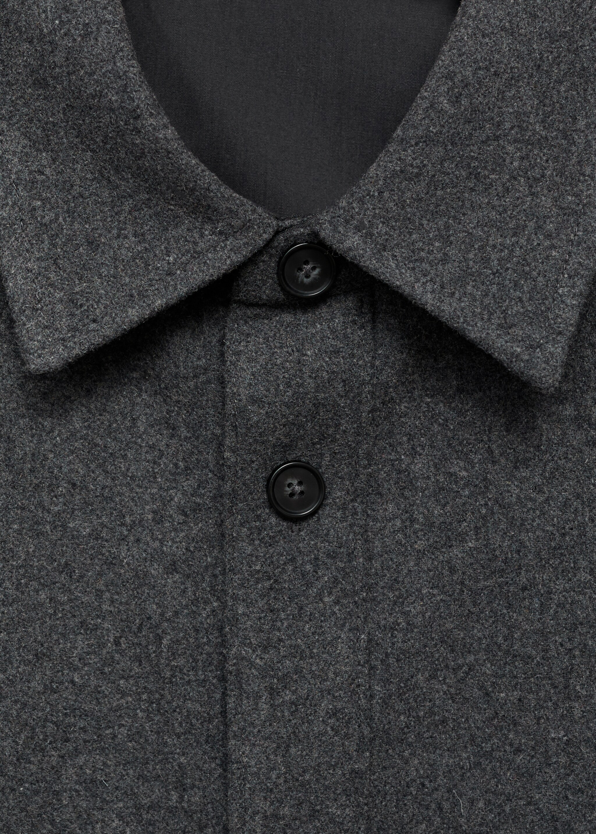 Wool jacket with pockets - Details of the article 8, Grey. Ref: 17026724-00.