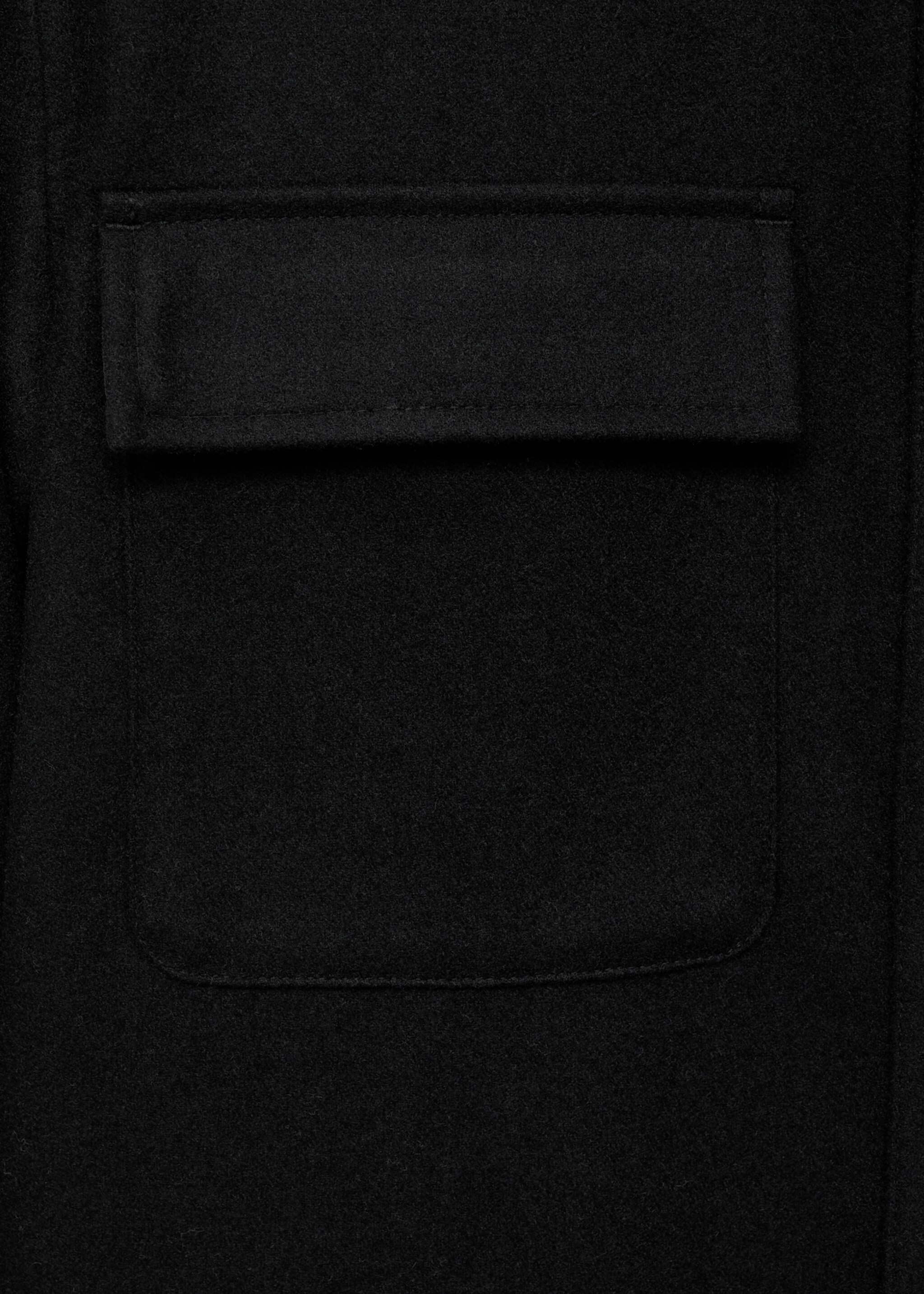 Wool overshirt with pockets - Details of the article 0, Black. Ref: 17026724-00.