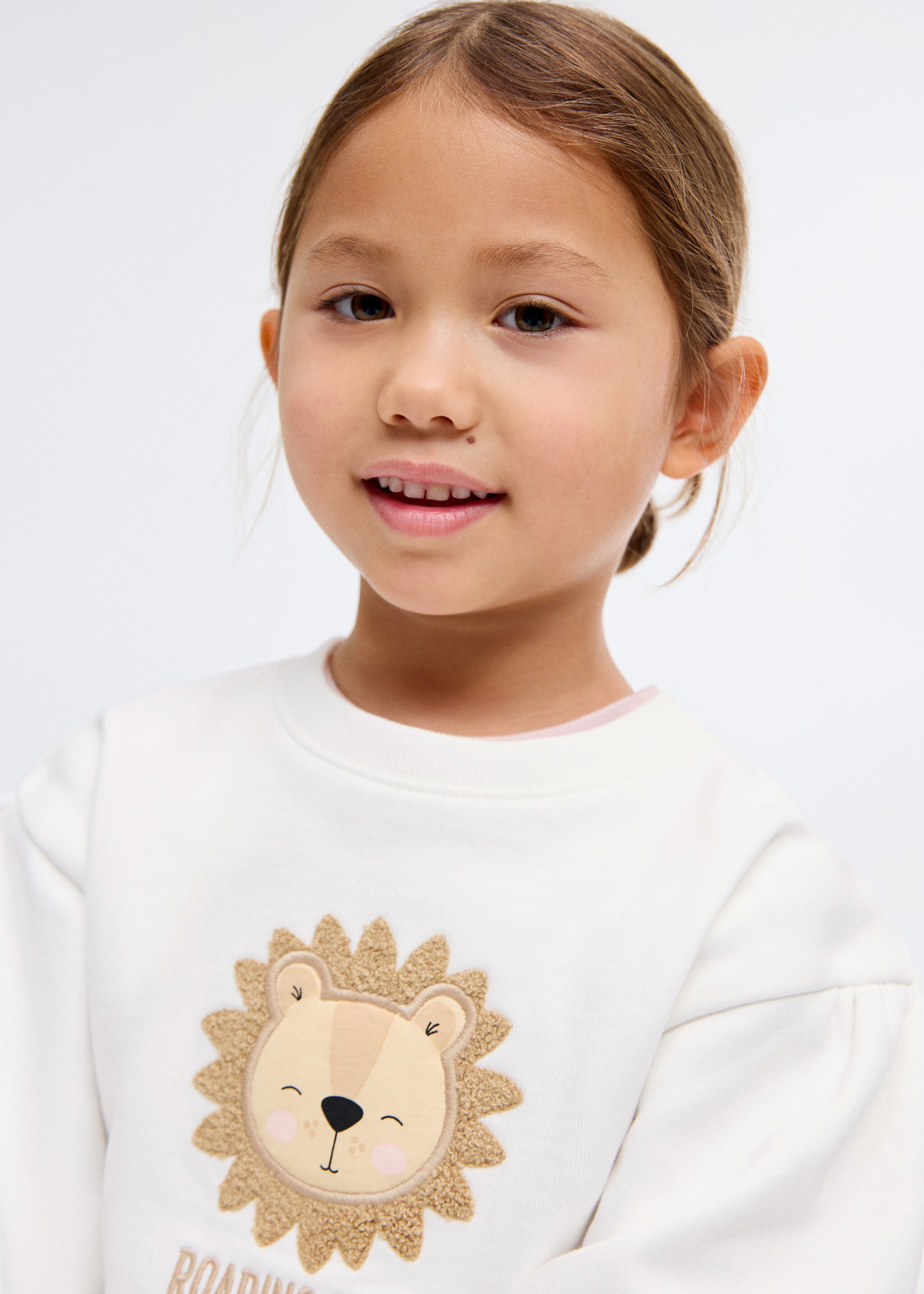 Embroidered lion sweatshirt - Details of the article 1, Off White. Ref: 17026729-00.