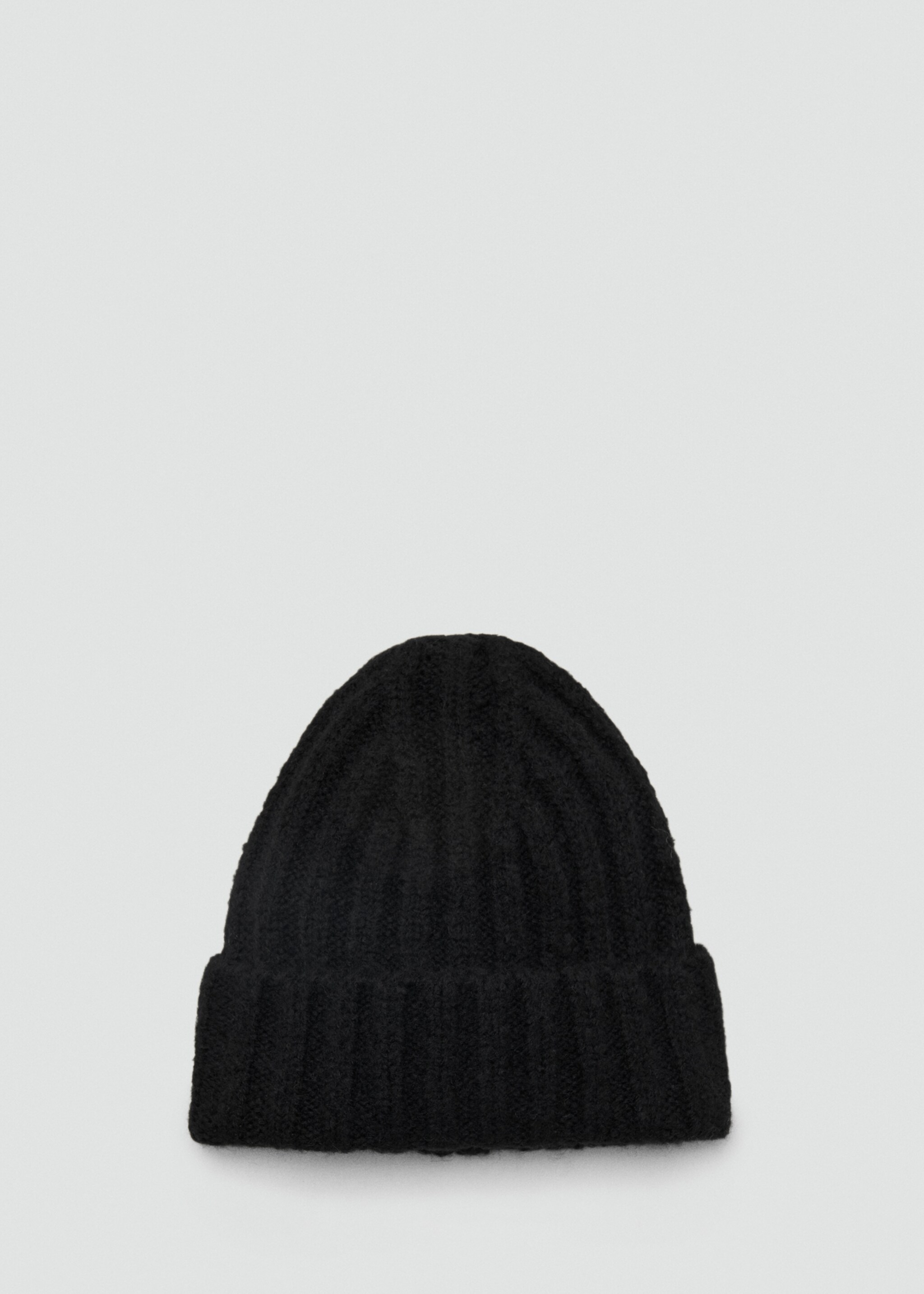 Ribbed knit beanie - Article without model, Black. Ref: 17026731-00.