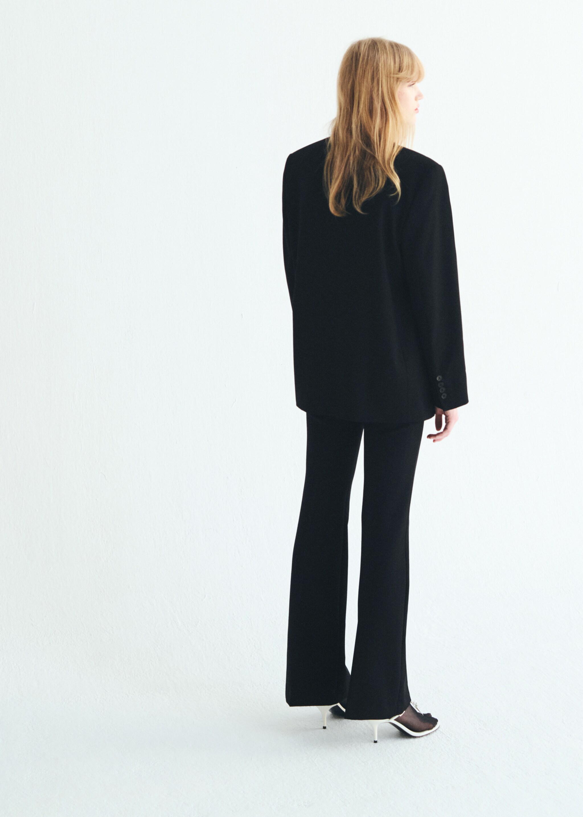 Mid-rise flare trousers - Reverse of the article, Black. Ref: 17026738-00.