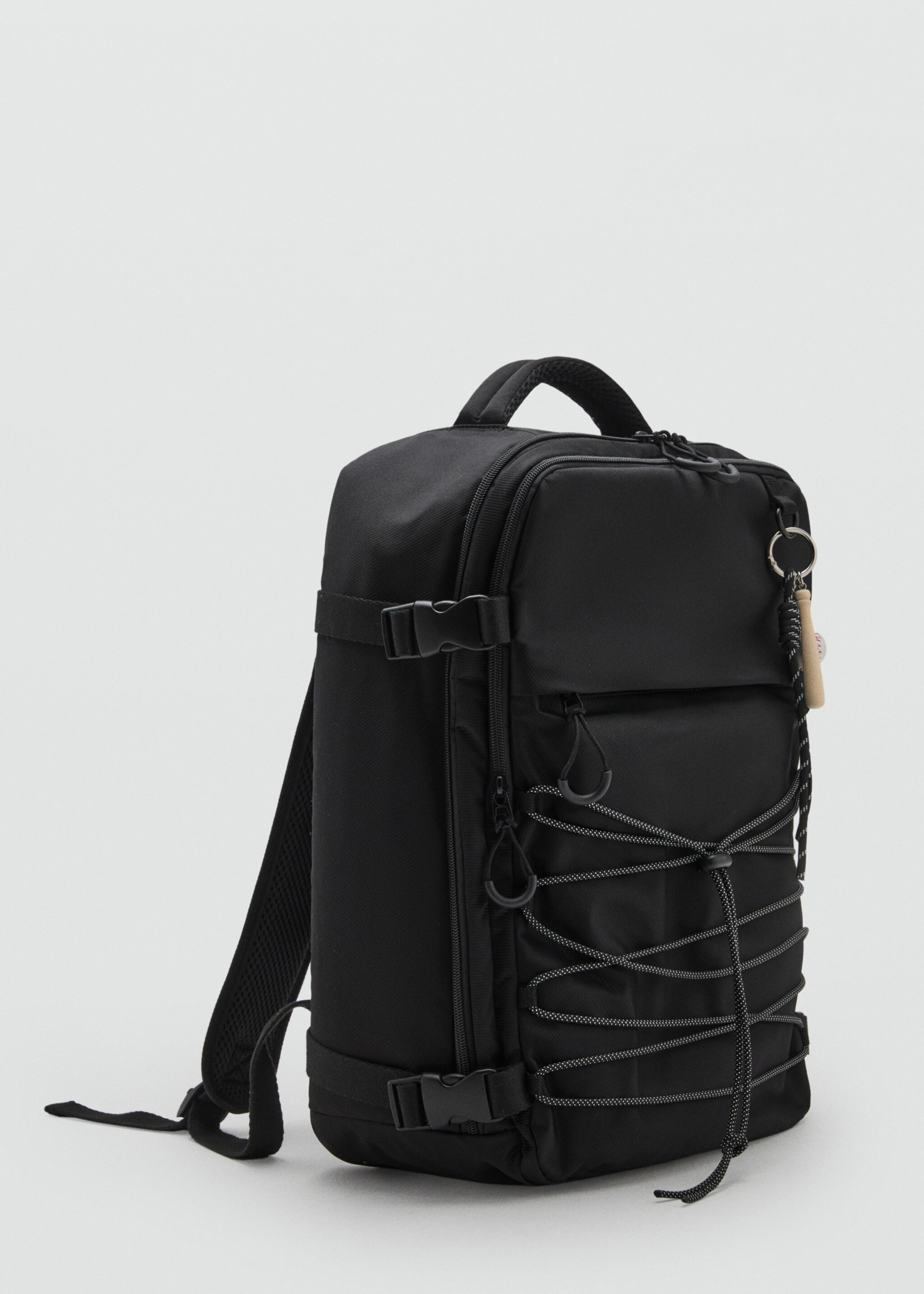 Multi-pocket backpack - Medium plane, Black. Ref: 17026742-00.