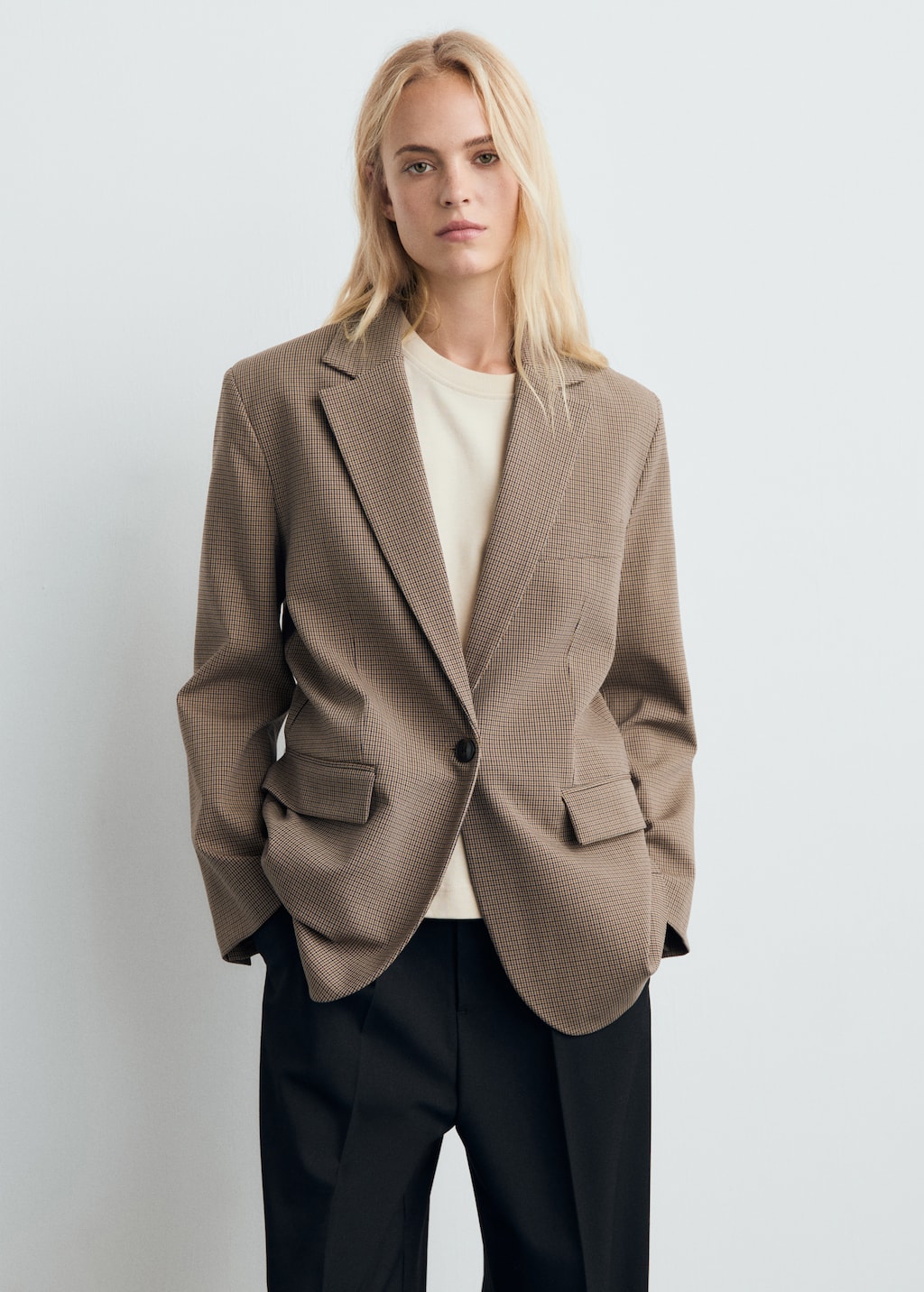 Blazer recta bolsillos solapa