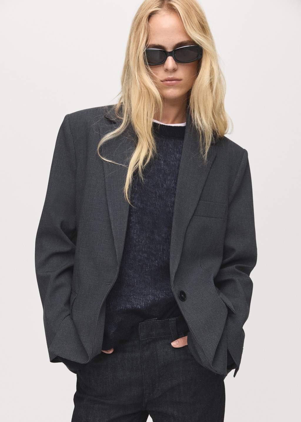 Blazer recta bolsillos solapa