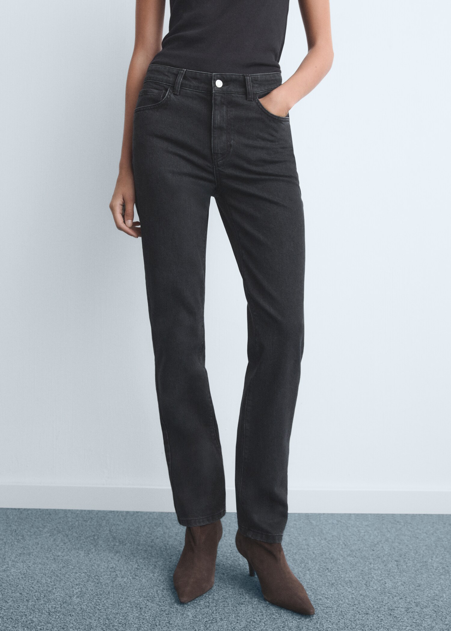 Mid-rise straight jeans - Medium plane