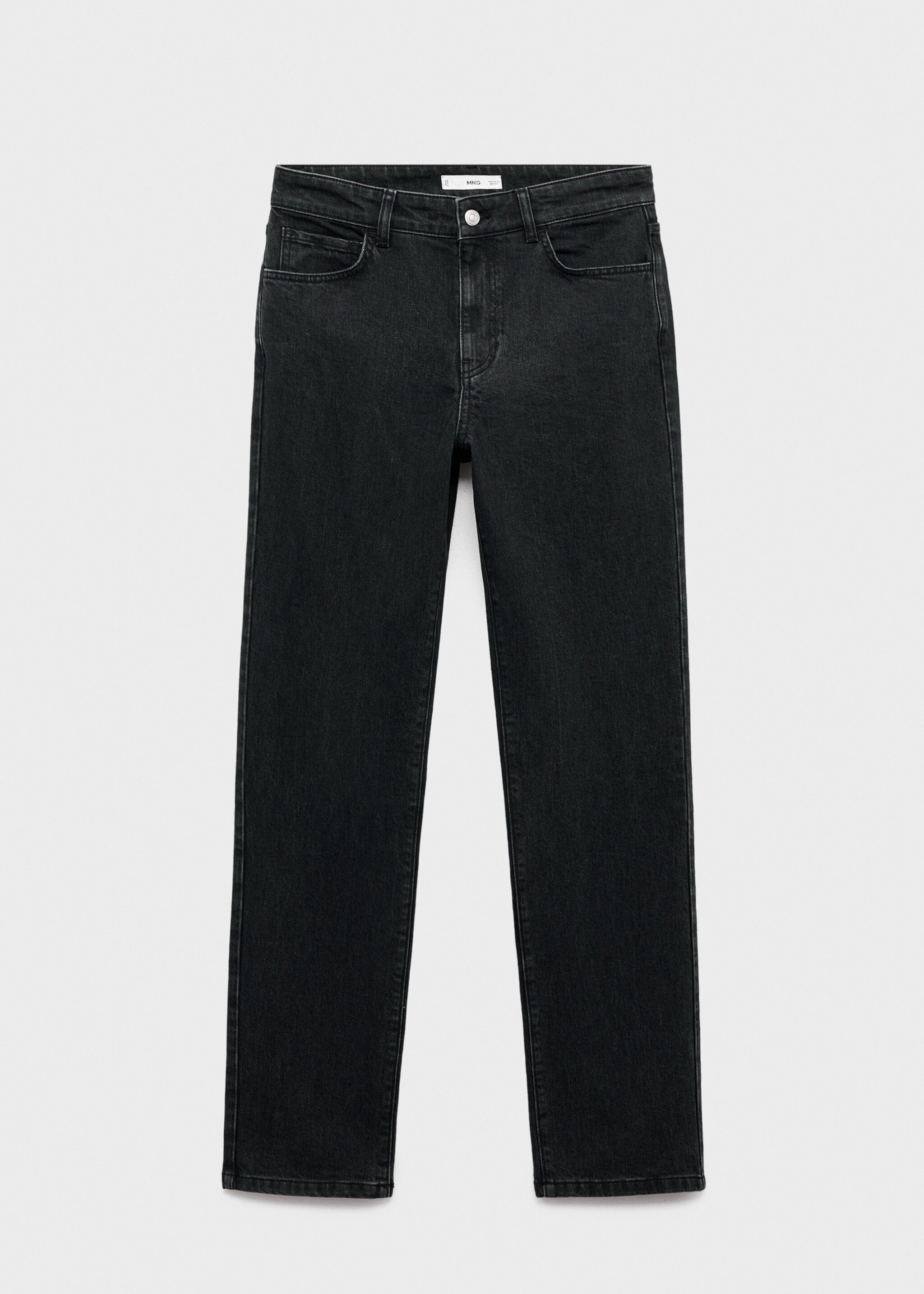 Mid-rise straight jeans - Article without model, Black denim. Ref: 17026746-00.