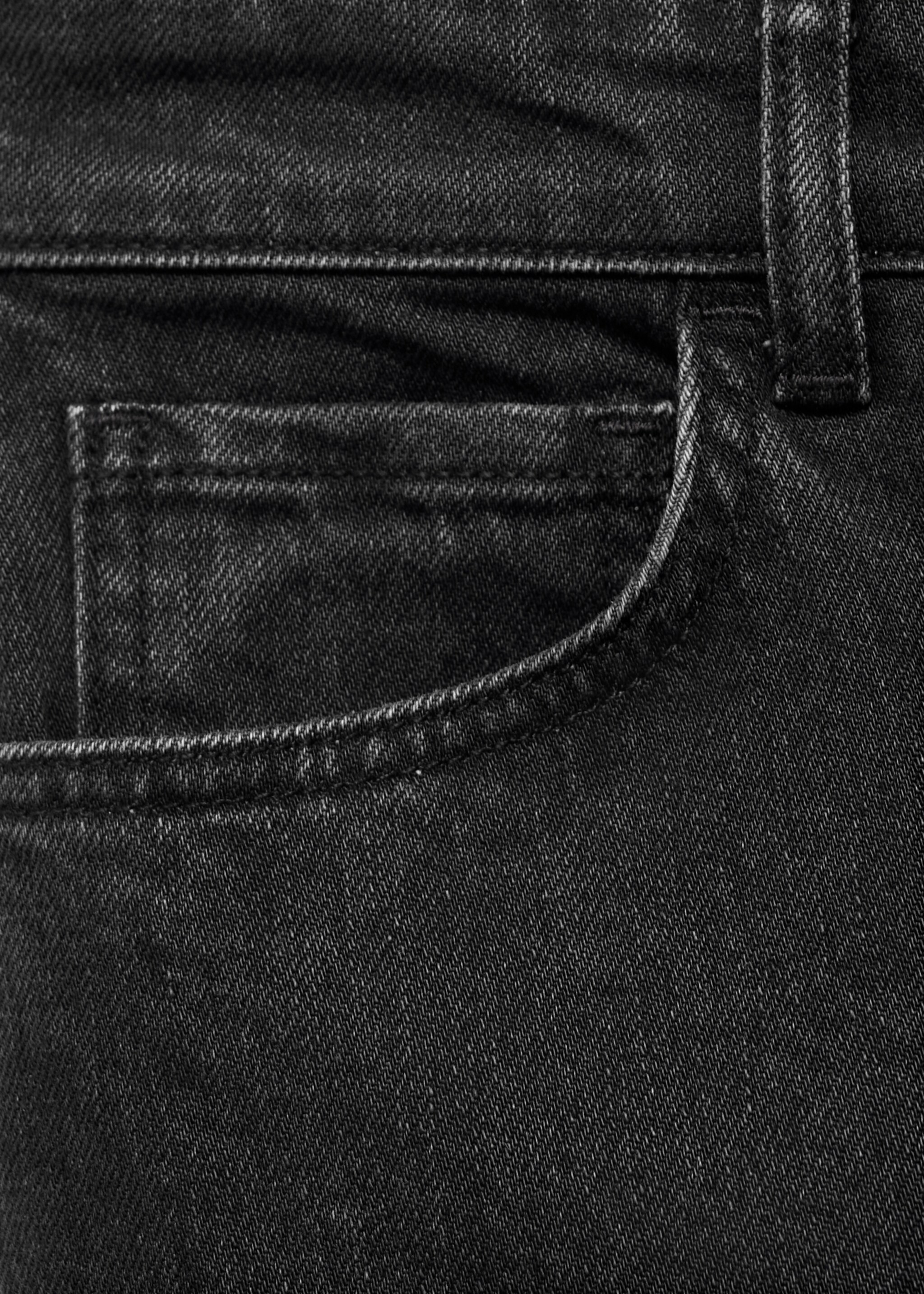 Mid-rise straight jeans - Details of the article 0, Black denim. Ref: 17026746-00.