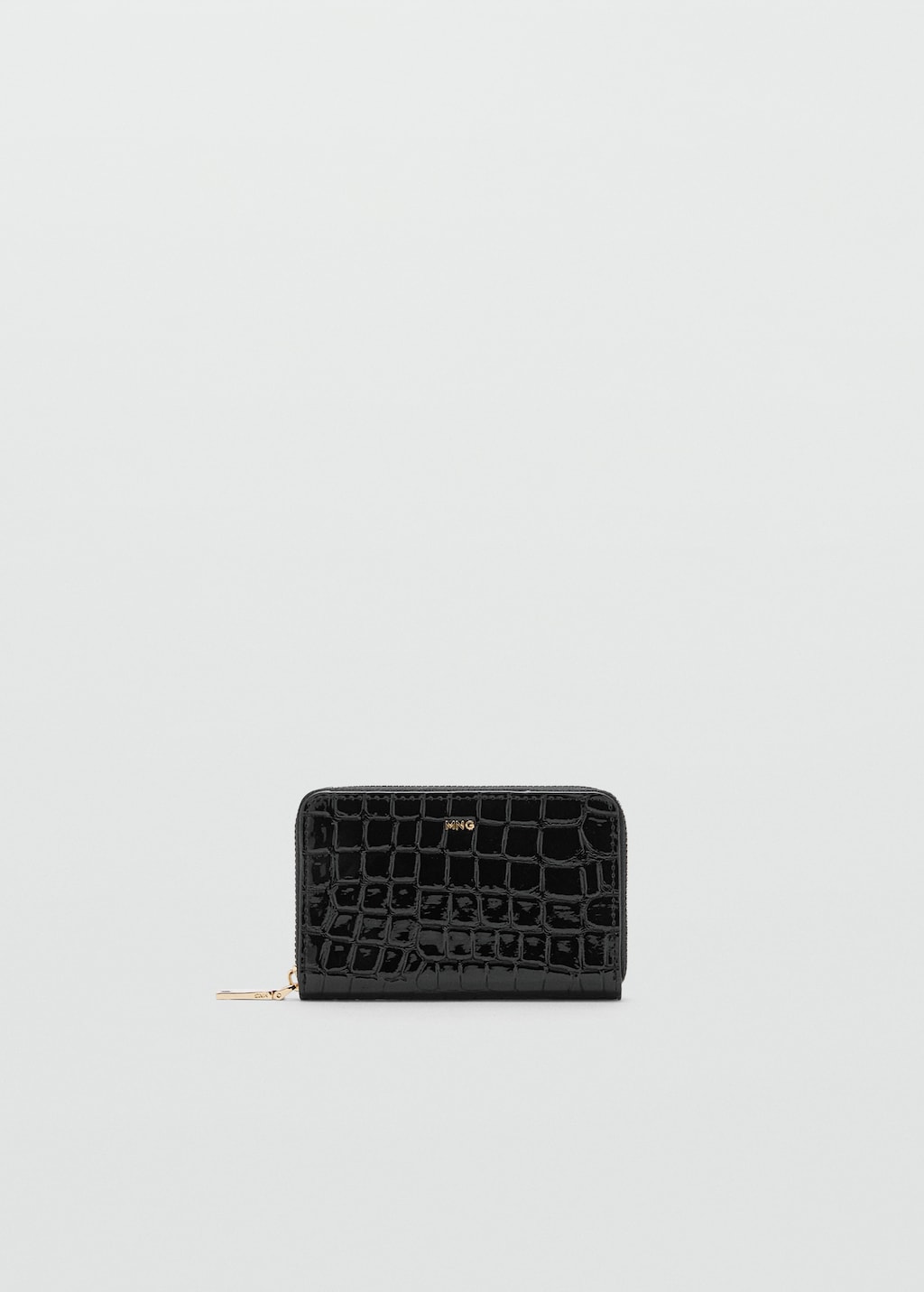 Medium glossy croc wallet