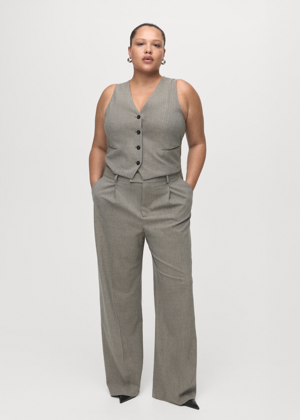 Wool-blend suit vest