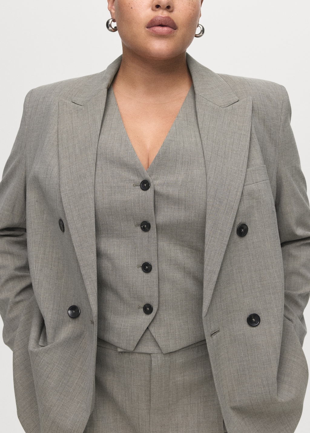 Wool-blend suit vest