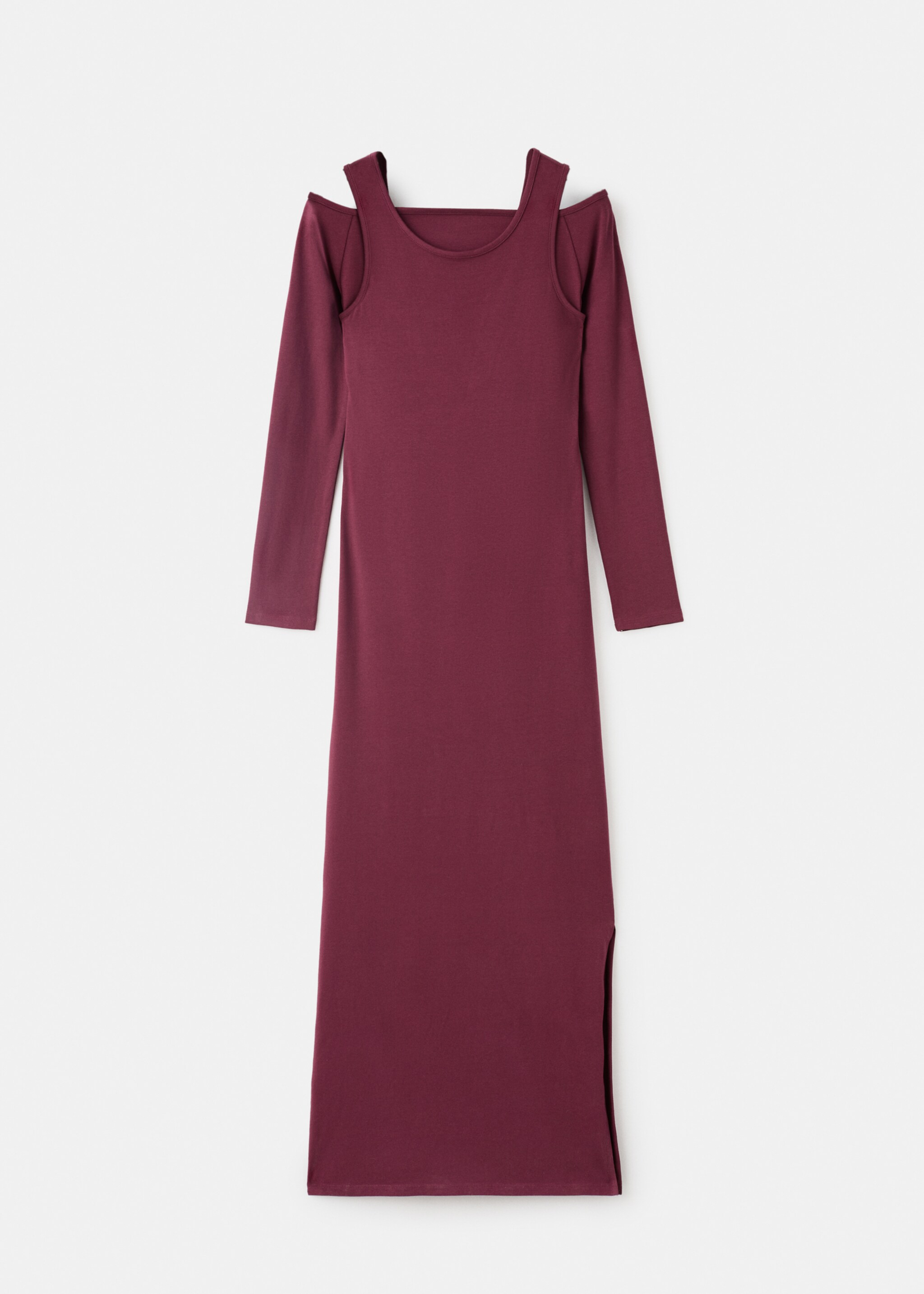 Long dress with cut-out - Article without model, Burgundy. Ref: 17027763-00.