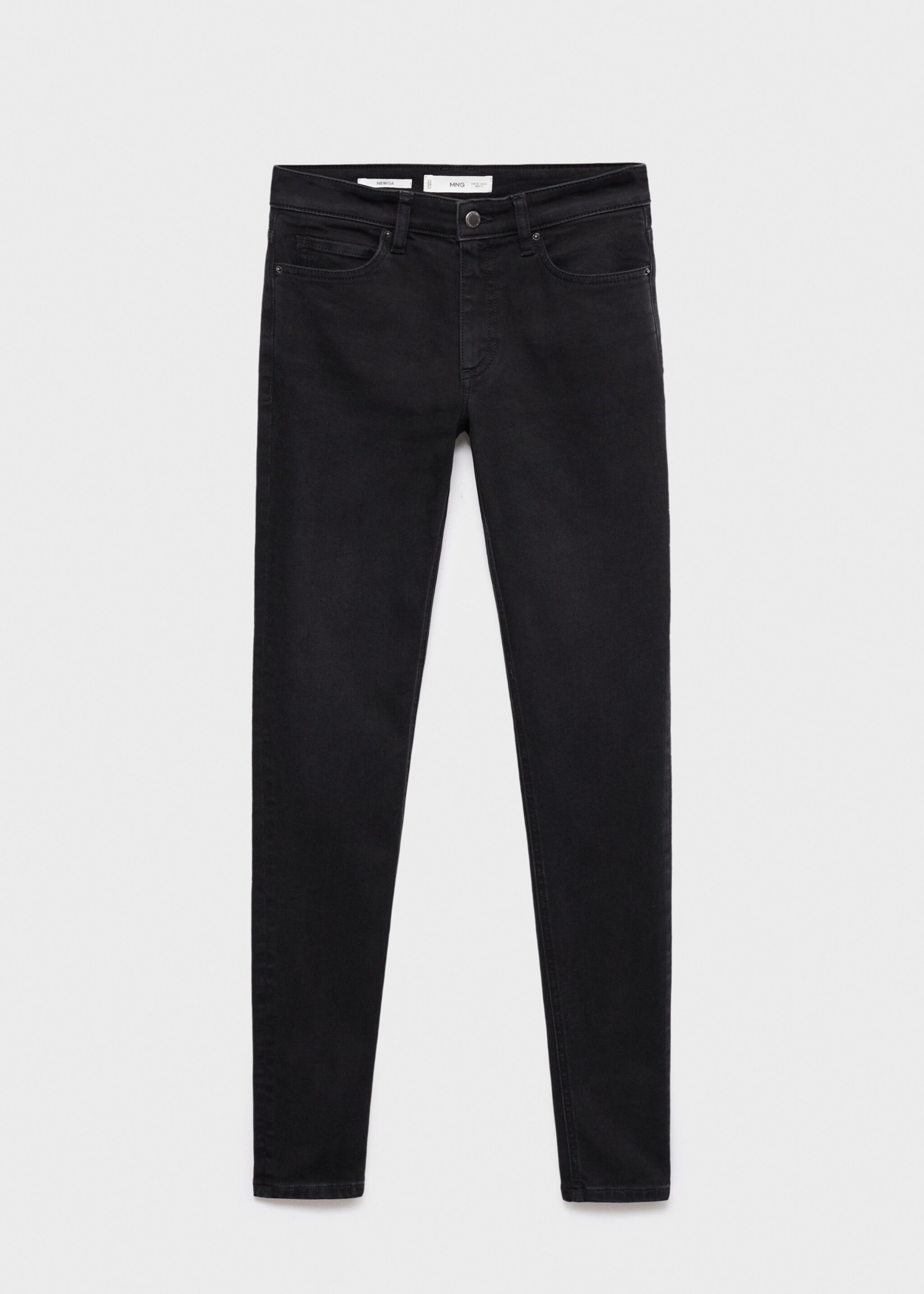 Skinny-Jeans mit mit mittlerer Bundhöhe - Artikel ohne Model, Black denim. Ref: 17027765-00.